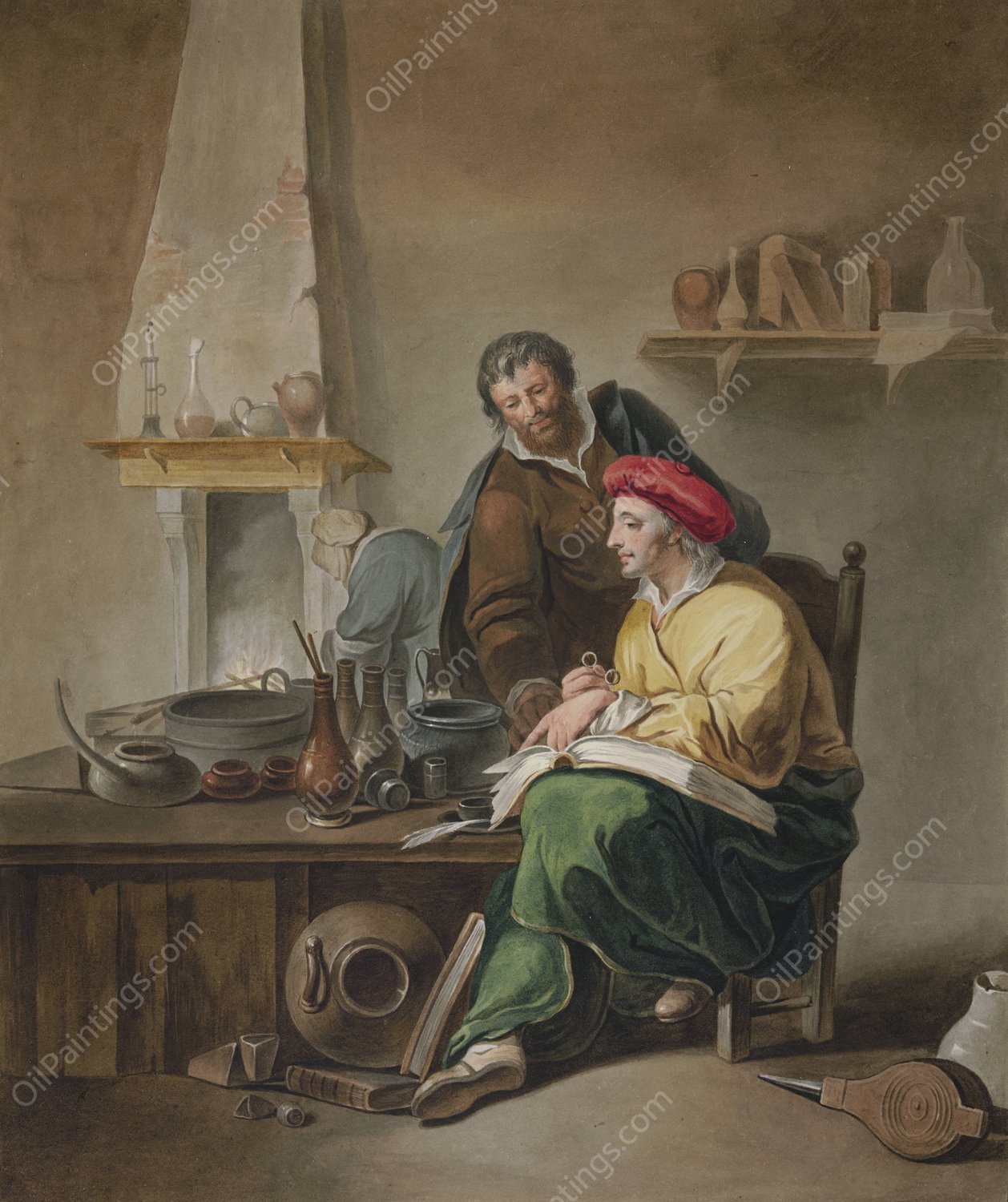 The alchimists by French School - Hand-Painted Oil Painting Reproduction