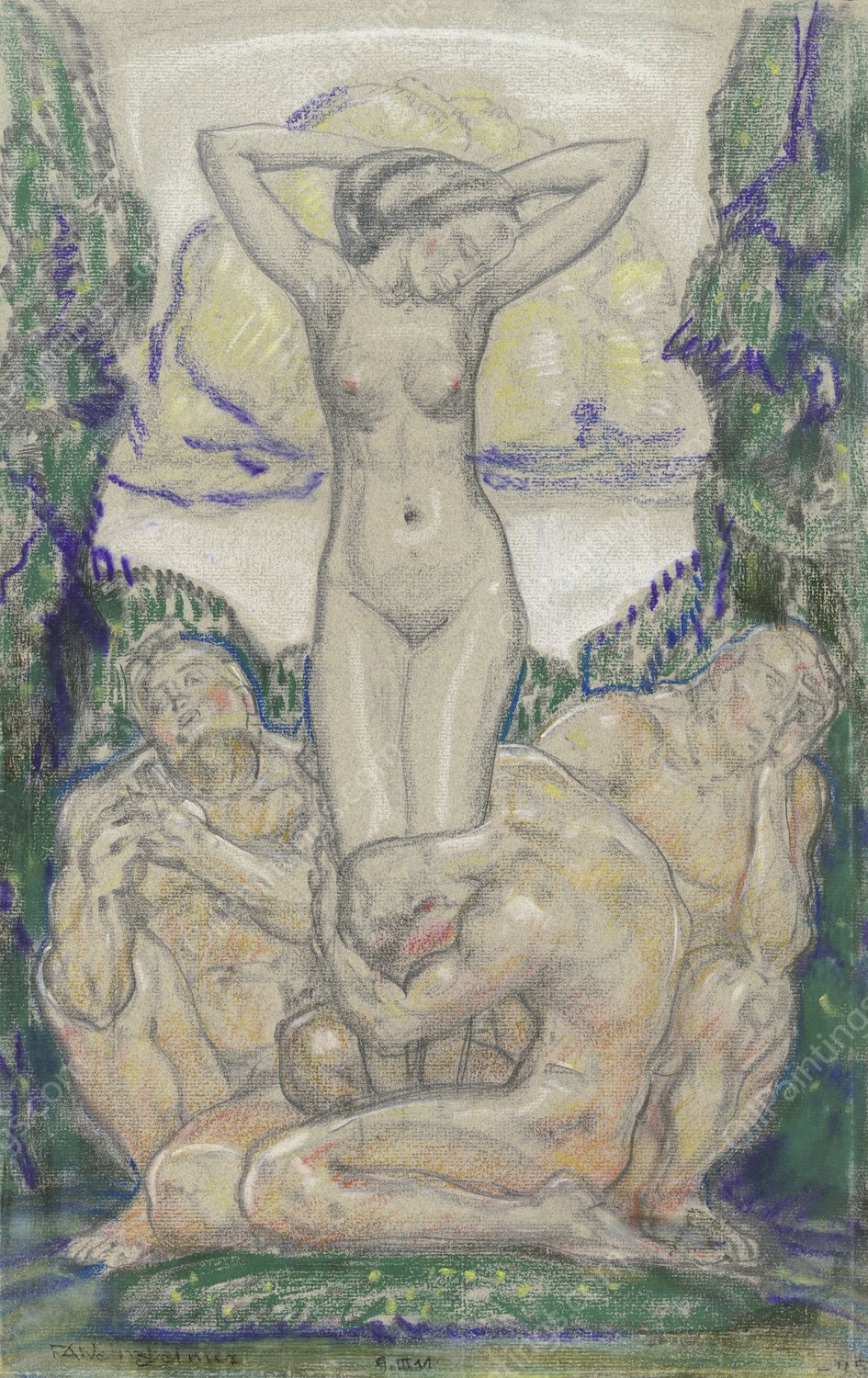 Adoration II, March 9, 1911 by Friedrich August Weinzheimer - Hand-Painted Oil Painting Reproduction