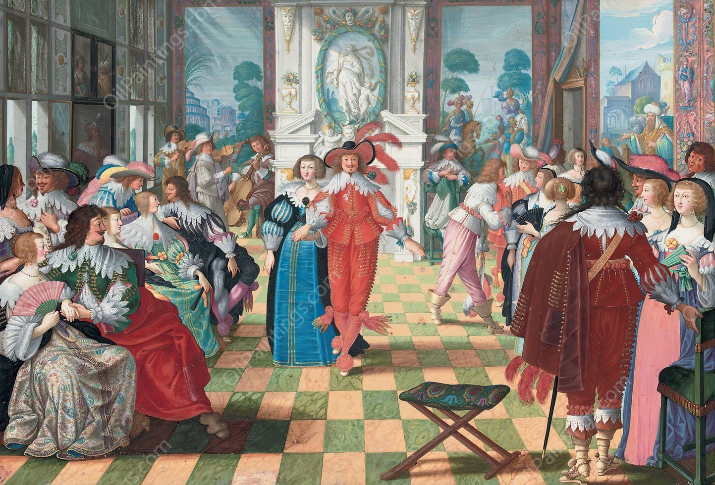 The Ball  by Friedrich Brentel - Hand-Painted Oil Painting Reproduction