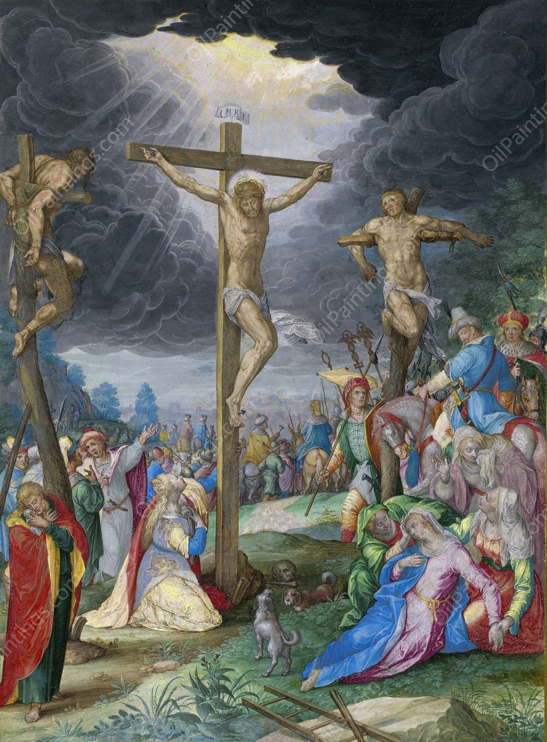 The Crucifixion  by Friedrich Brentel - Hand-Painted Oil Painting Reproduction