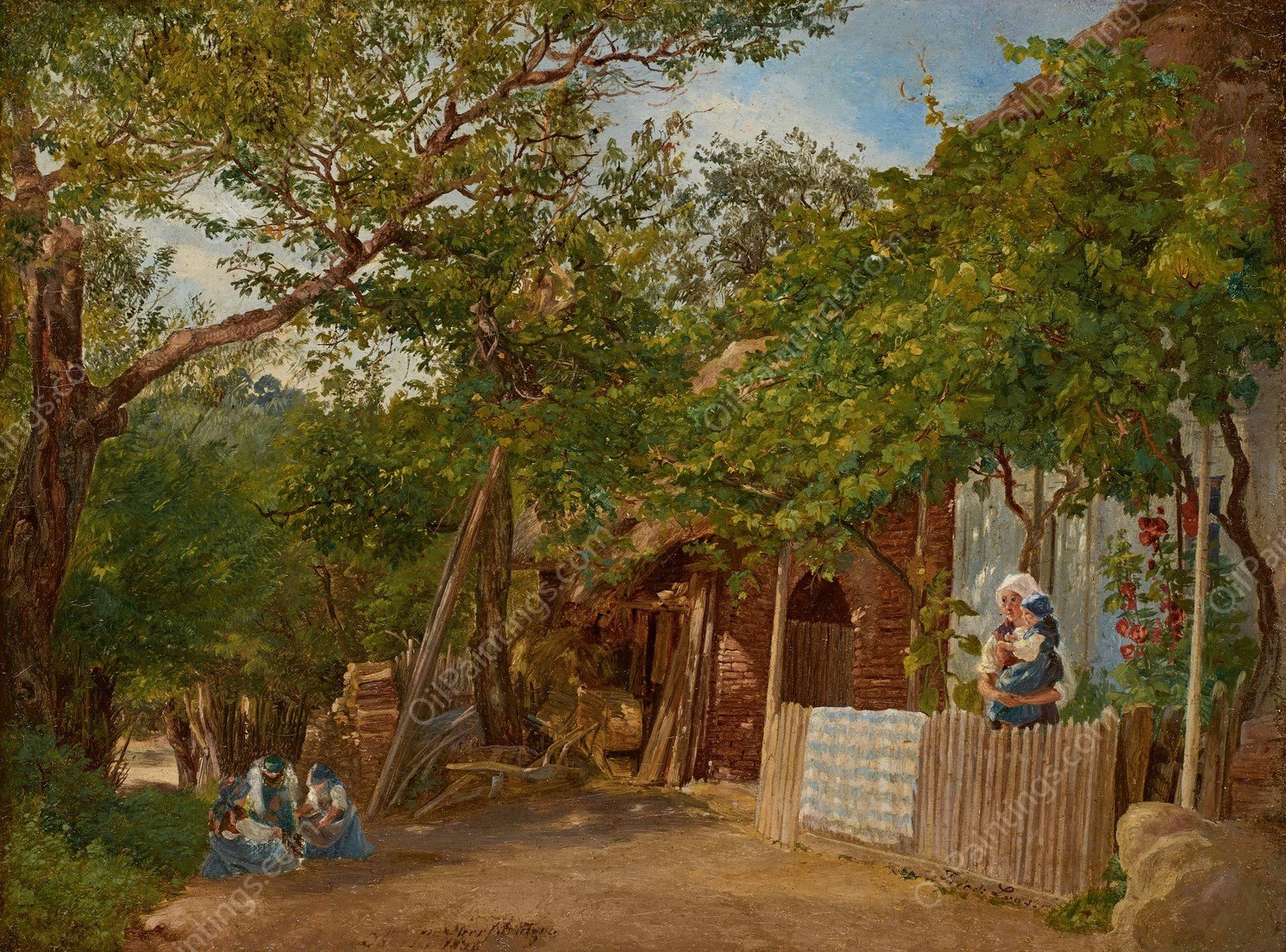 Motiv aus Oberschutzen  by Friedrich Loos - Hand-Painted Oil Painting Reproduction