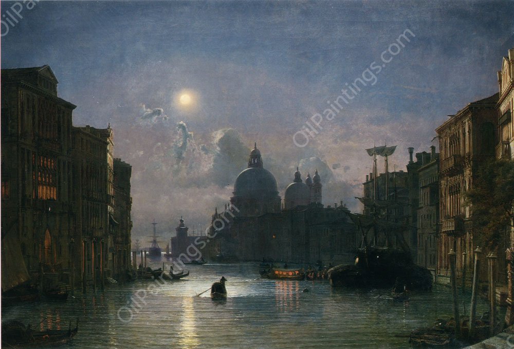Santa Maria Della Salute, Venice by Friedrich Nerly The Younger - Hand-Painted Oil Painting Reproduction