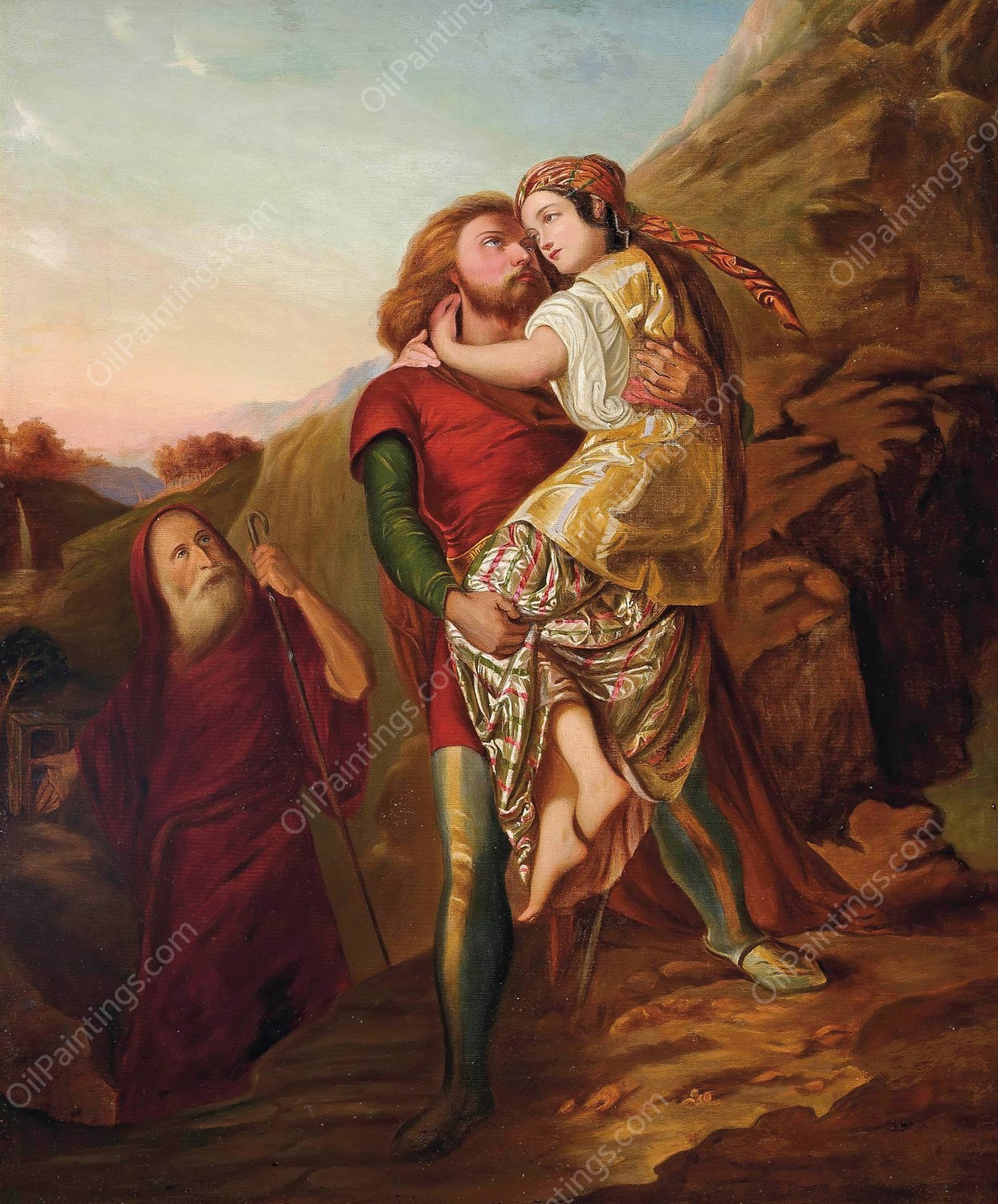 Moses and Zipporah by Friedrich Overbeck - Hand-Painted Oil Painting Reproduction