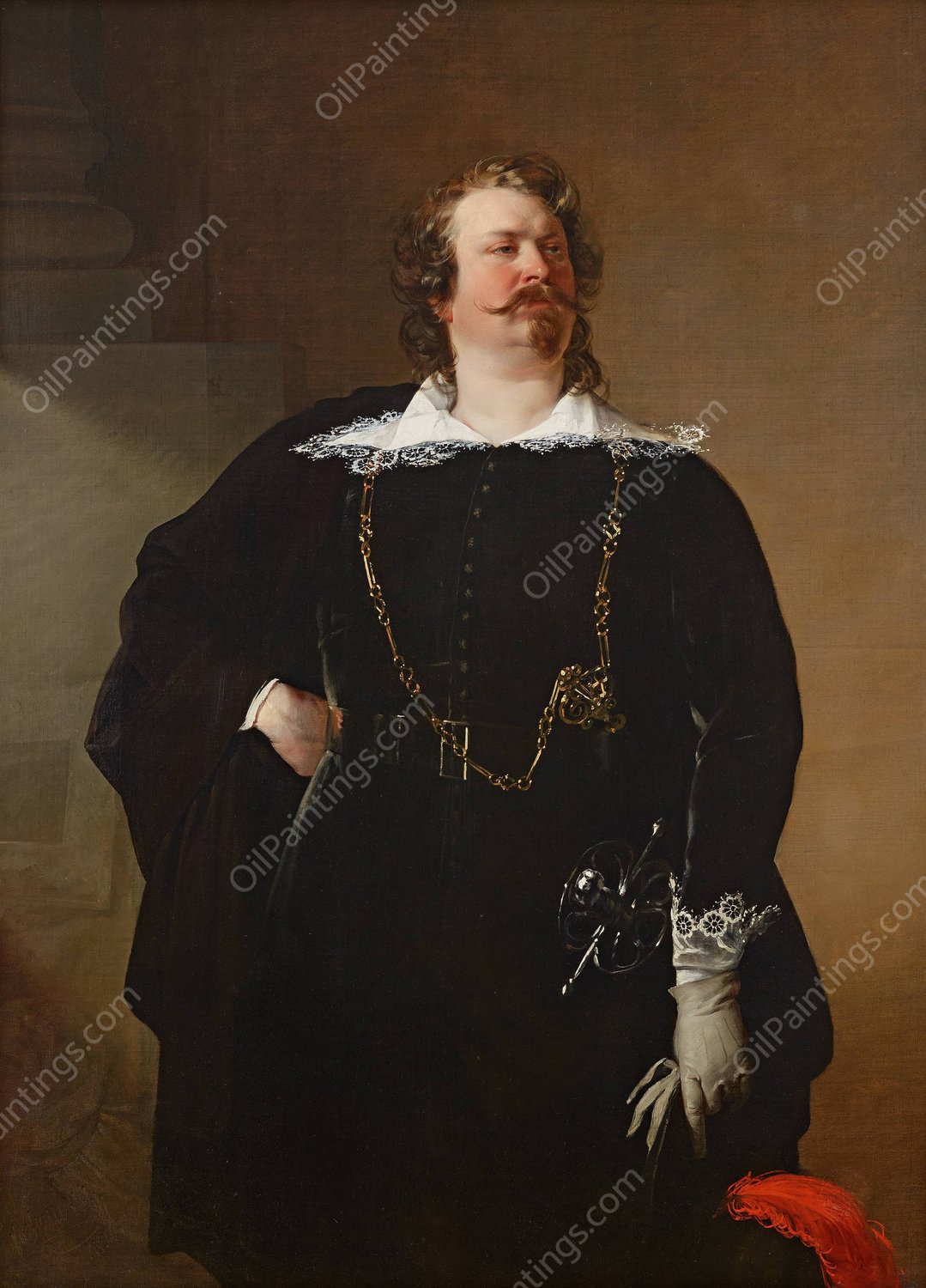 Flamander Burgermeister  by Friedrich Von Amerling - Hand-Painted Oil Painting Reproduction