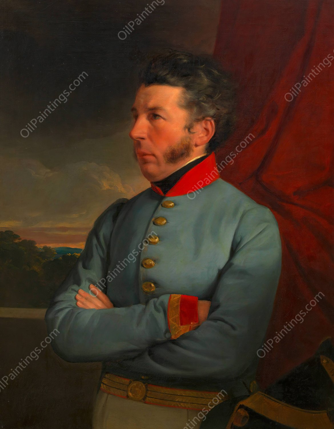 Heinrich Amerling als Major-Auditor  by Friedrich Von Amerling - Hand-Painted Oil Painting Reproduction