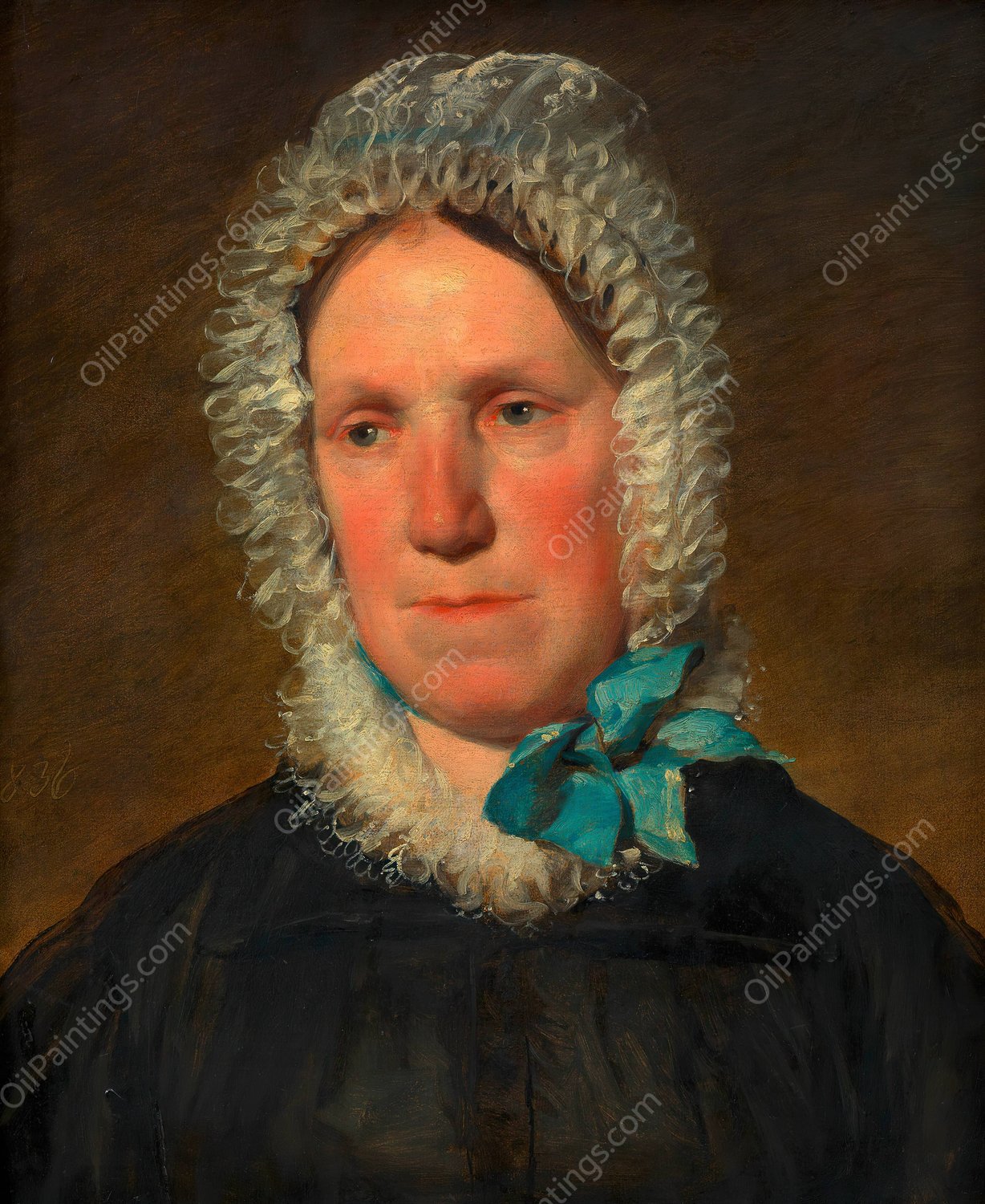 Josepha Kaltenthaler mit Spitzenhaubchen  by Friedrich Von Amerling - Hand-Painted Oil Painting Reproduction