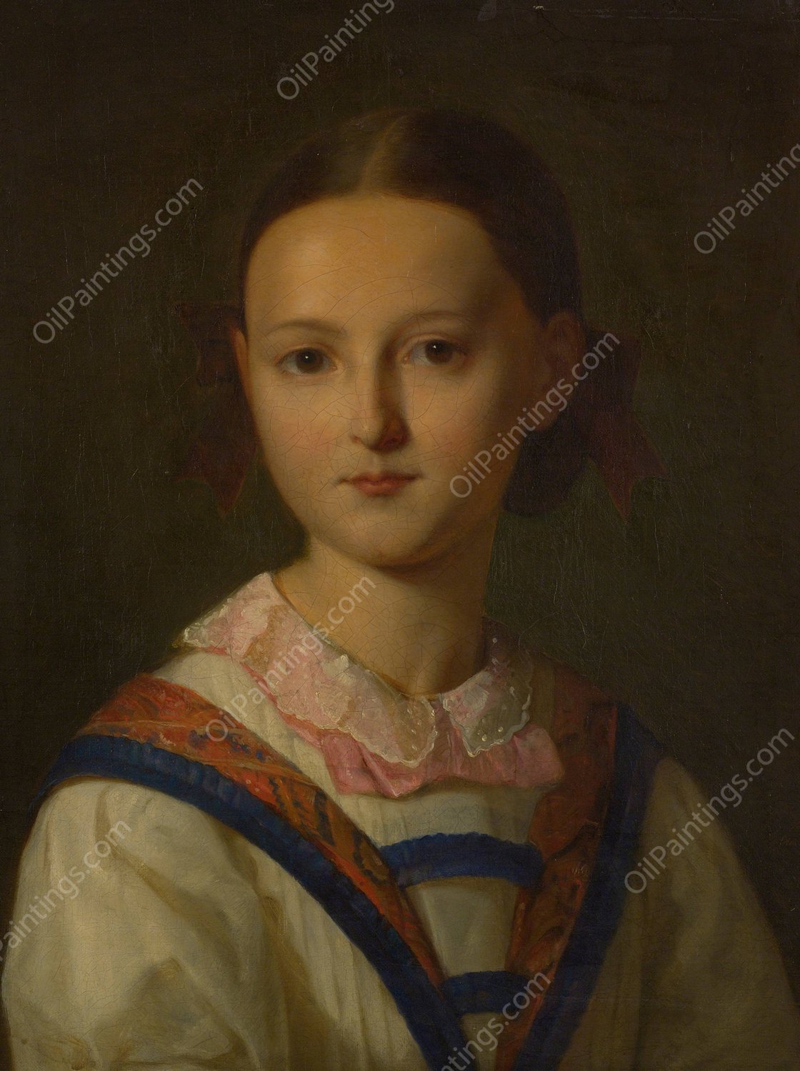 Portrait Of A Young Girl by Friedrich Von Amerling - Hand-Painted Oil Painting Reproduction