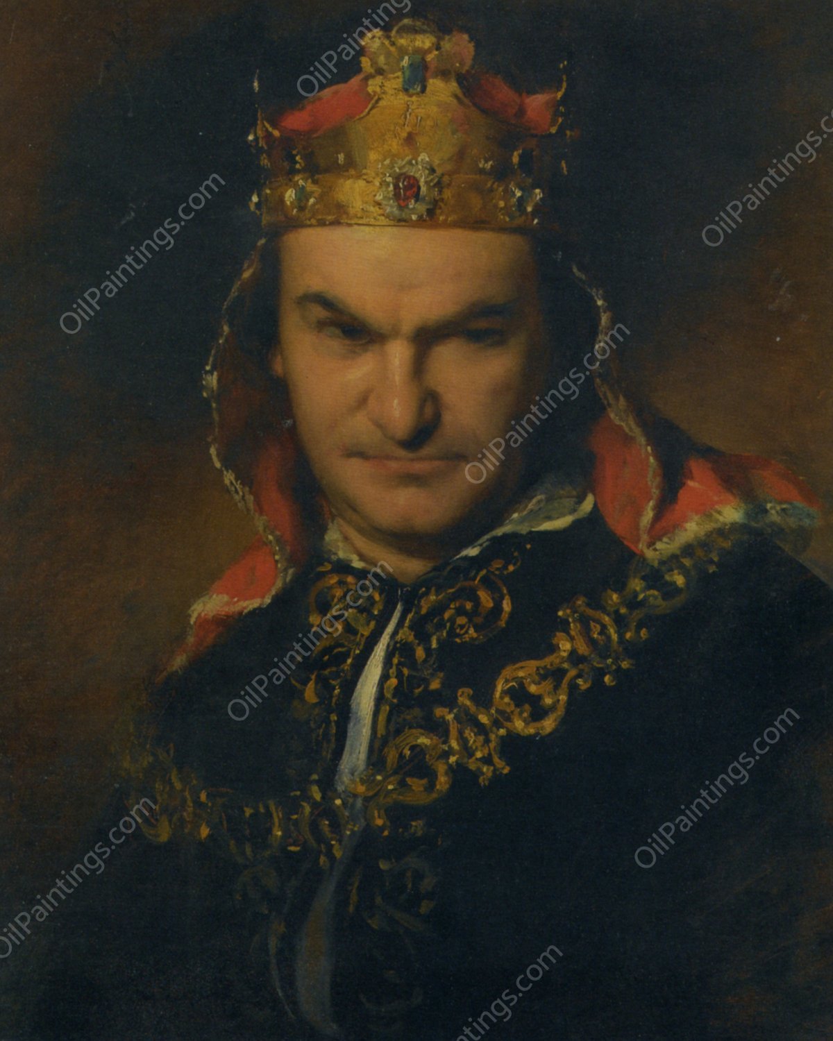 Portrait of the Actor Bogumil Dawson as Richard III by Friedrich Von Amerling - Hand-Painted Oil Painting Reproduction