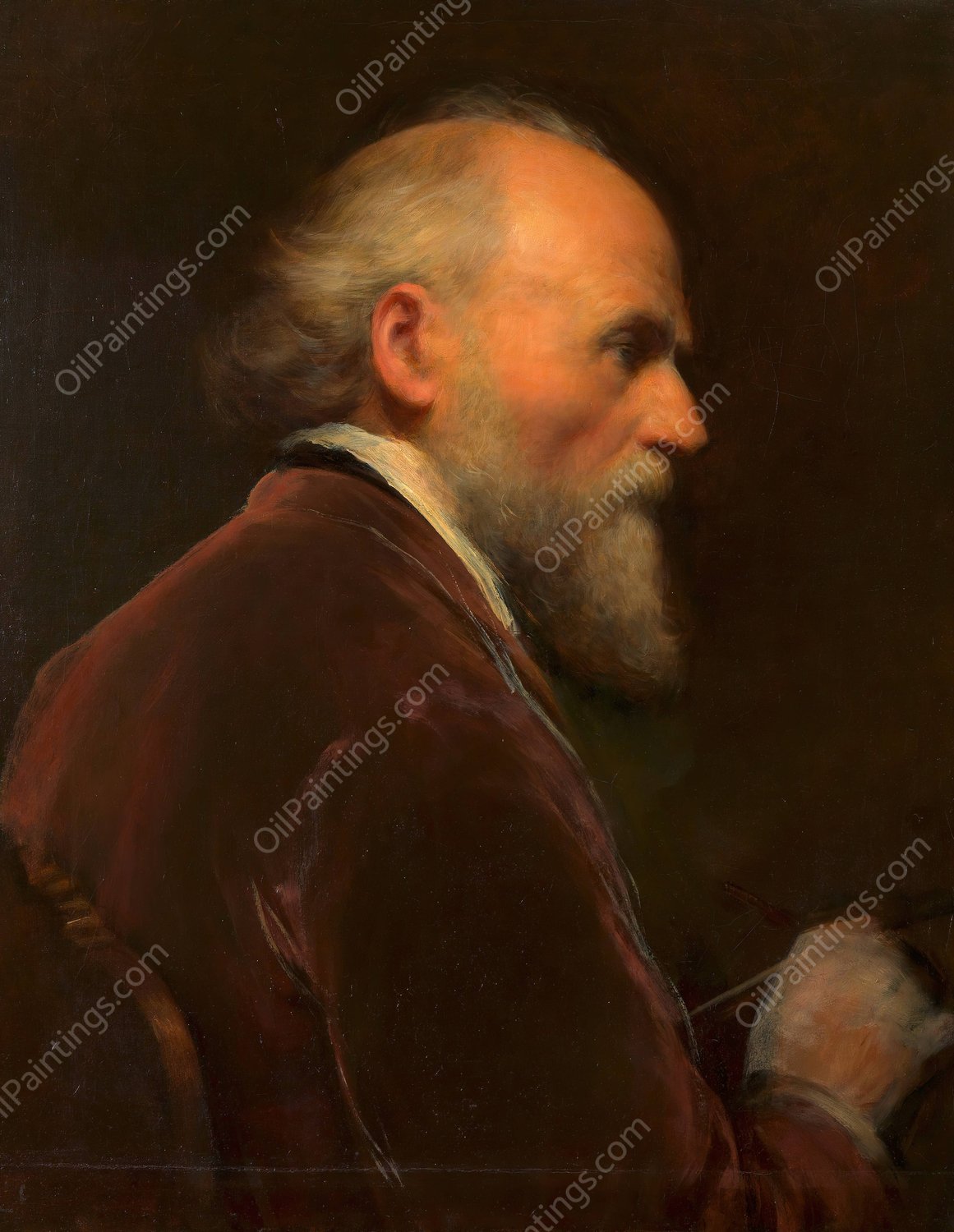 Selbstbildnis Friedrich von Amerling  by Friedrich Von Amerling - Hand-Painted Oil Painting Reproduction