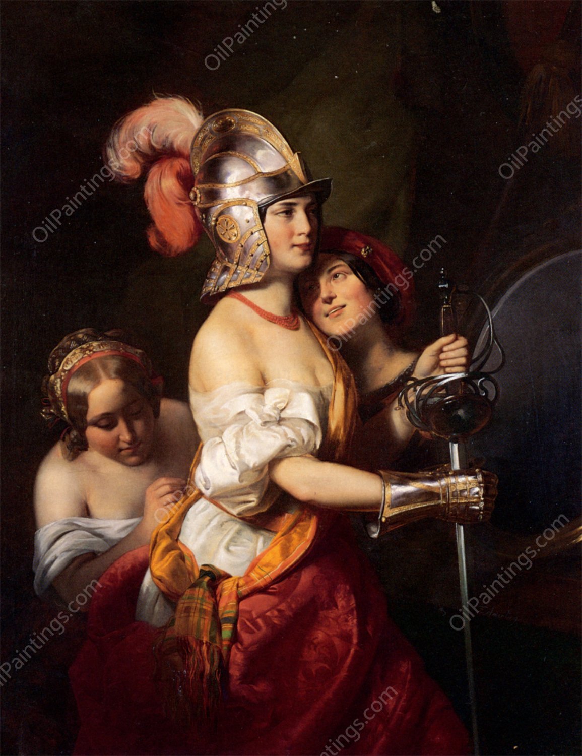 The Armed Maiden by Friedrich Von Amerling - Hand-Painted Oil Painting Reproduction