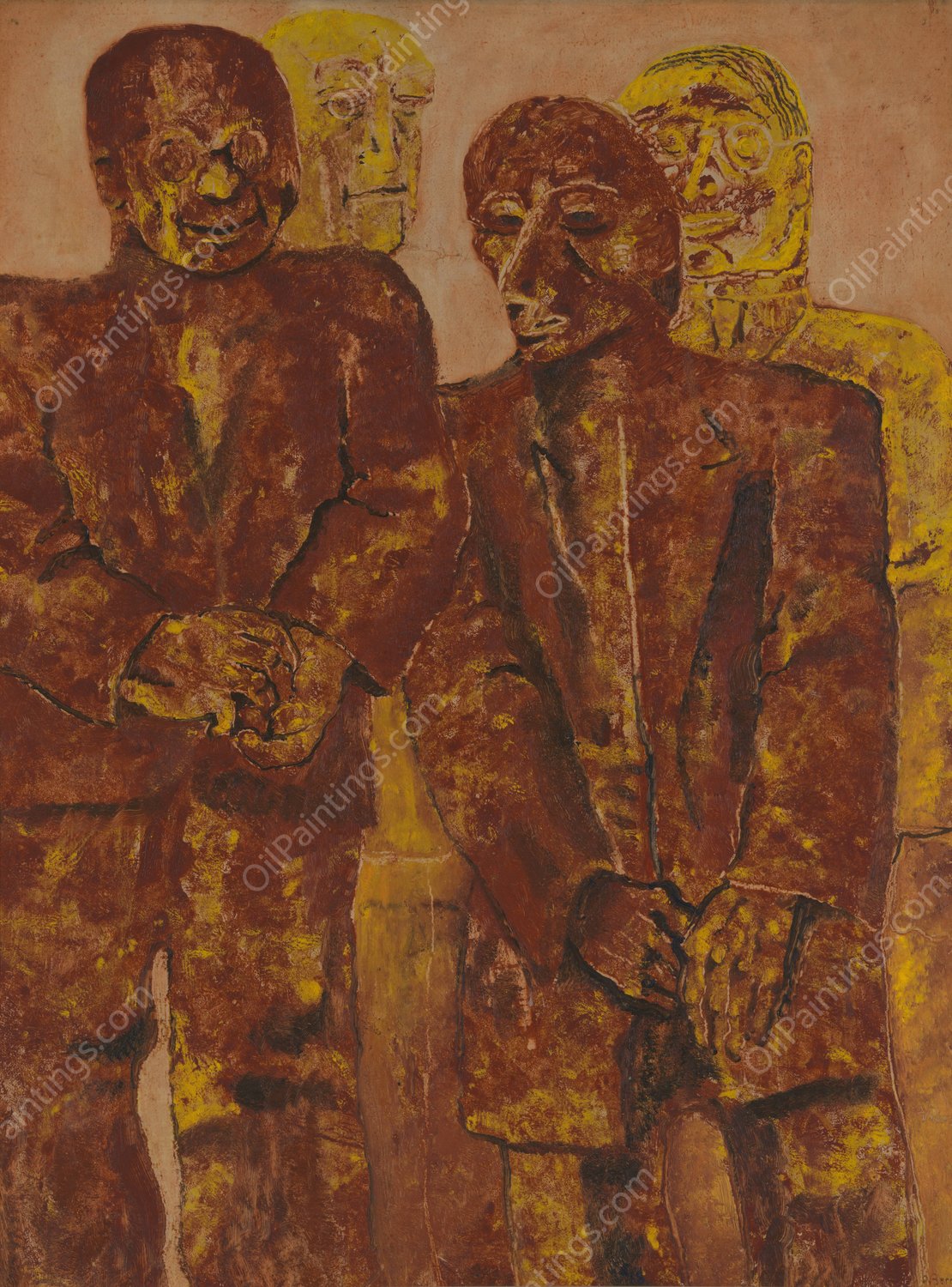 De beschuldigden  by Frits Van Den Berghe - Hand-Painted Oil Painting Reproduction