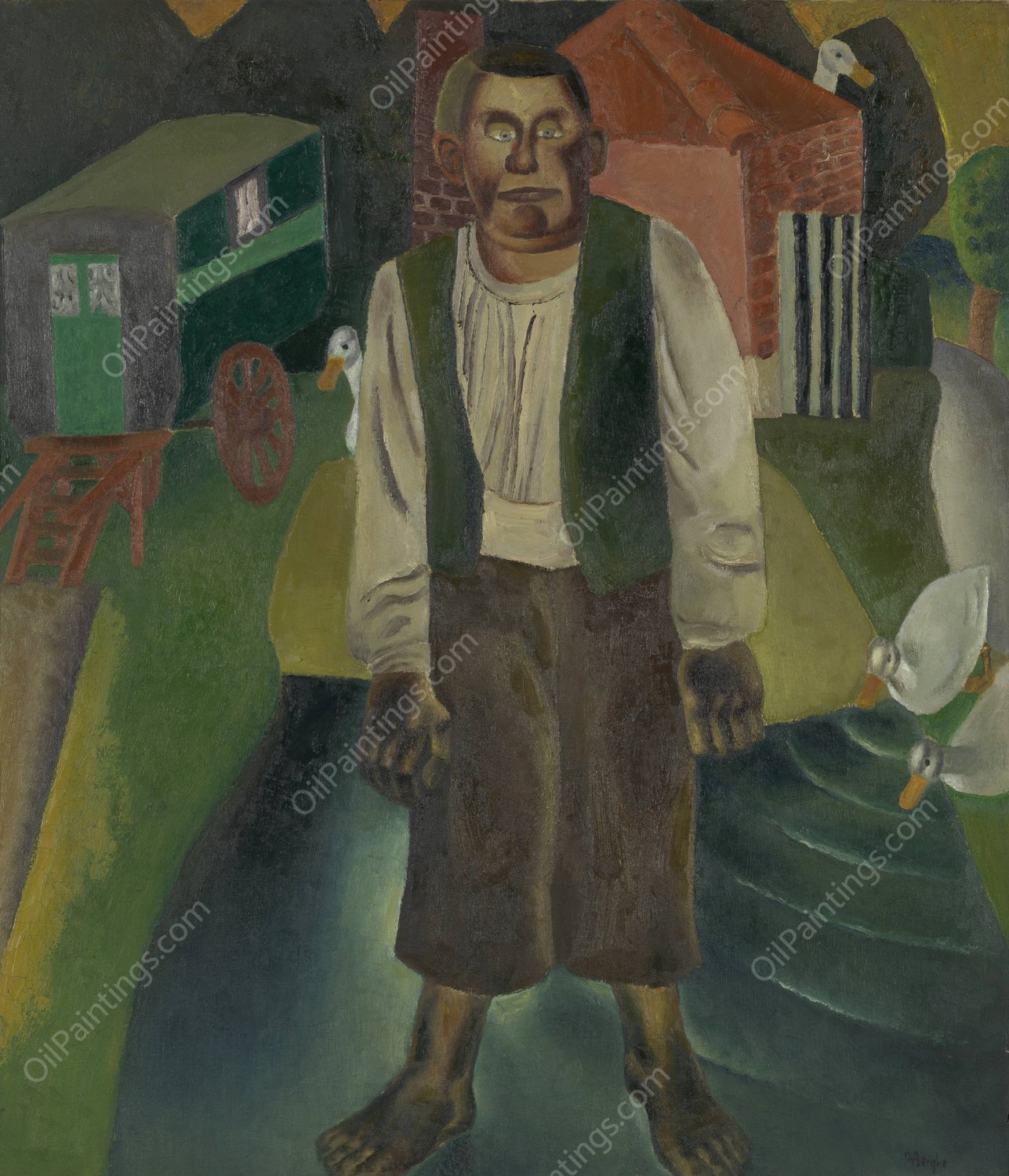 De idioot bij de vijver  by Frits Van Den Berghe - Hand-Painted Oil Painting Reproduction