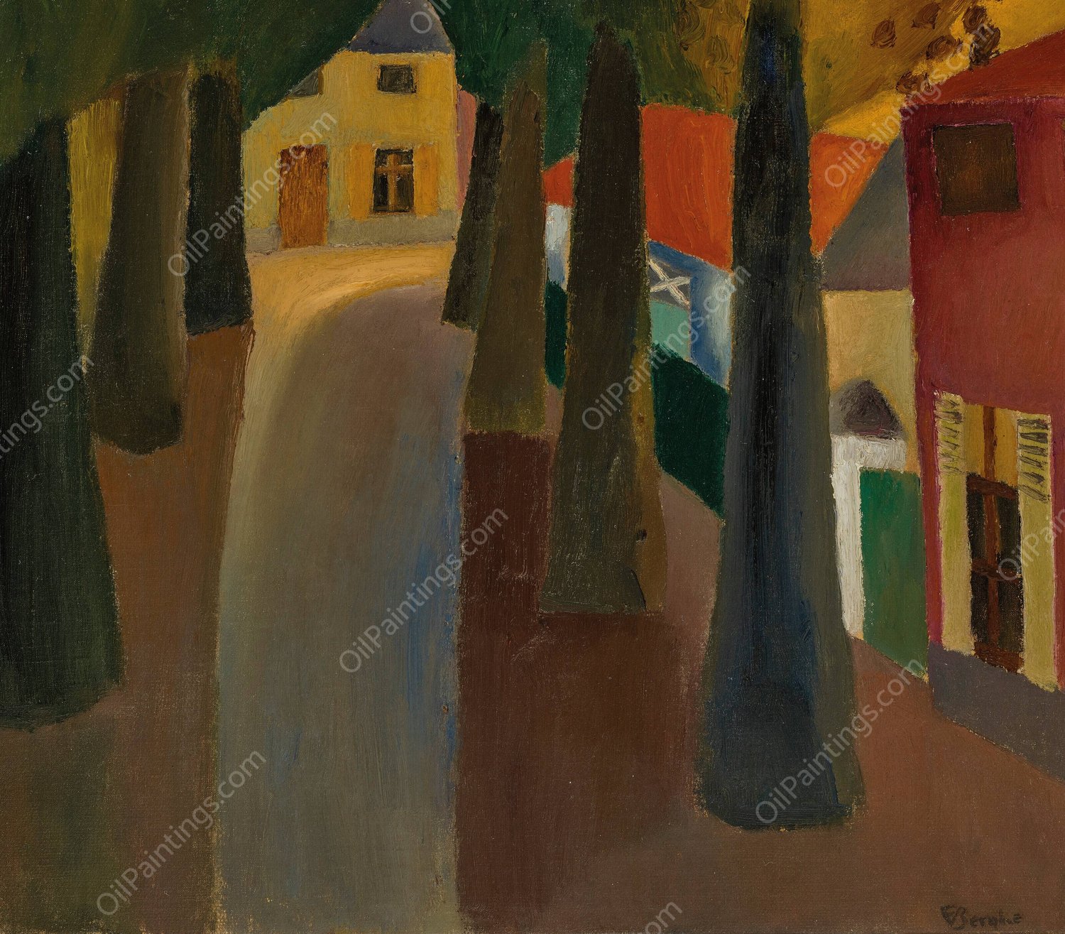 L'allee du chateau a Bachte-Maria-Leerne  by Frits Van Den Berghe - Hand-Painted Oil Painting Reproduction