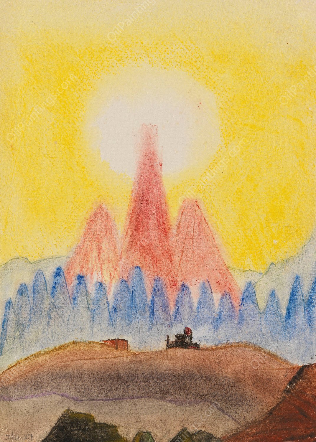 Ohne Titel  by Fritz Stuckenberg - Hand-Painted Oil Painting Reproduction