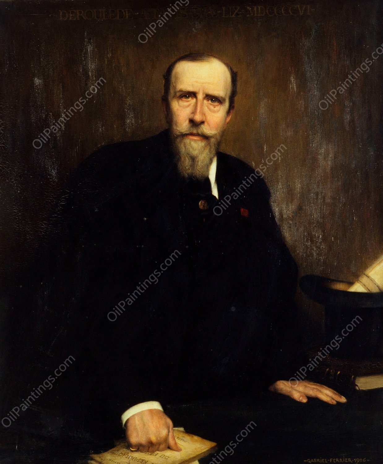 Portrait de Paul Deroulede  by Gabriel Ferrier - Hand-Painted Oil Painting Reproduction