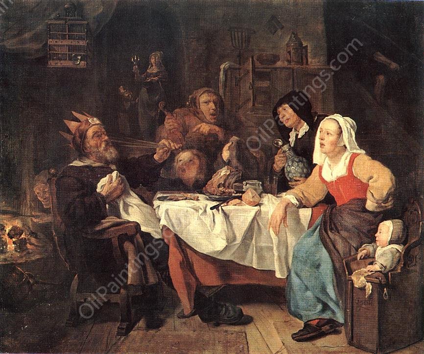 The Feast of the Bean King by Gabriel Metsu - Hand-Painted Oil Painting Reproduction