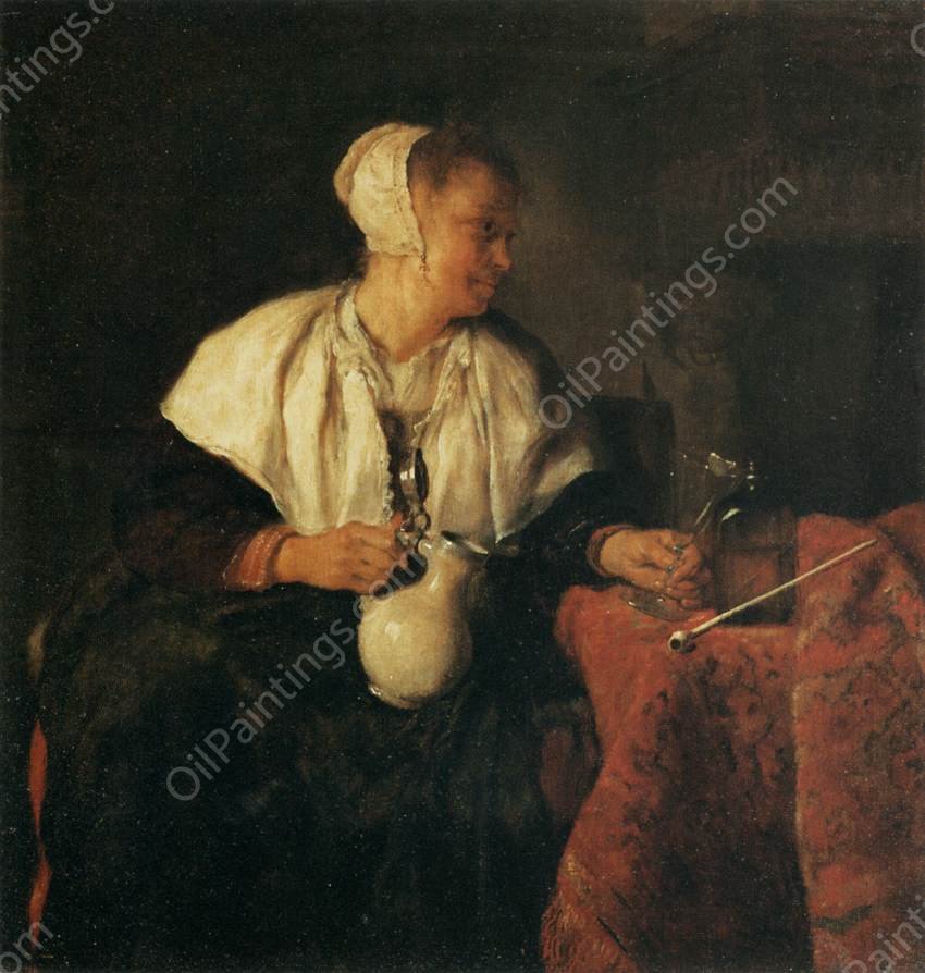 The Tippler the Wine Drinker by Gabriel Metsu - Hand-Painted Oil Painting Reproduction