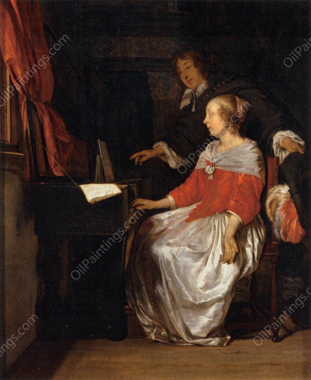 Virginal Player by Gabriel Metsu - Hand-Painted Oil Painting Reproduction