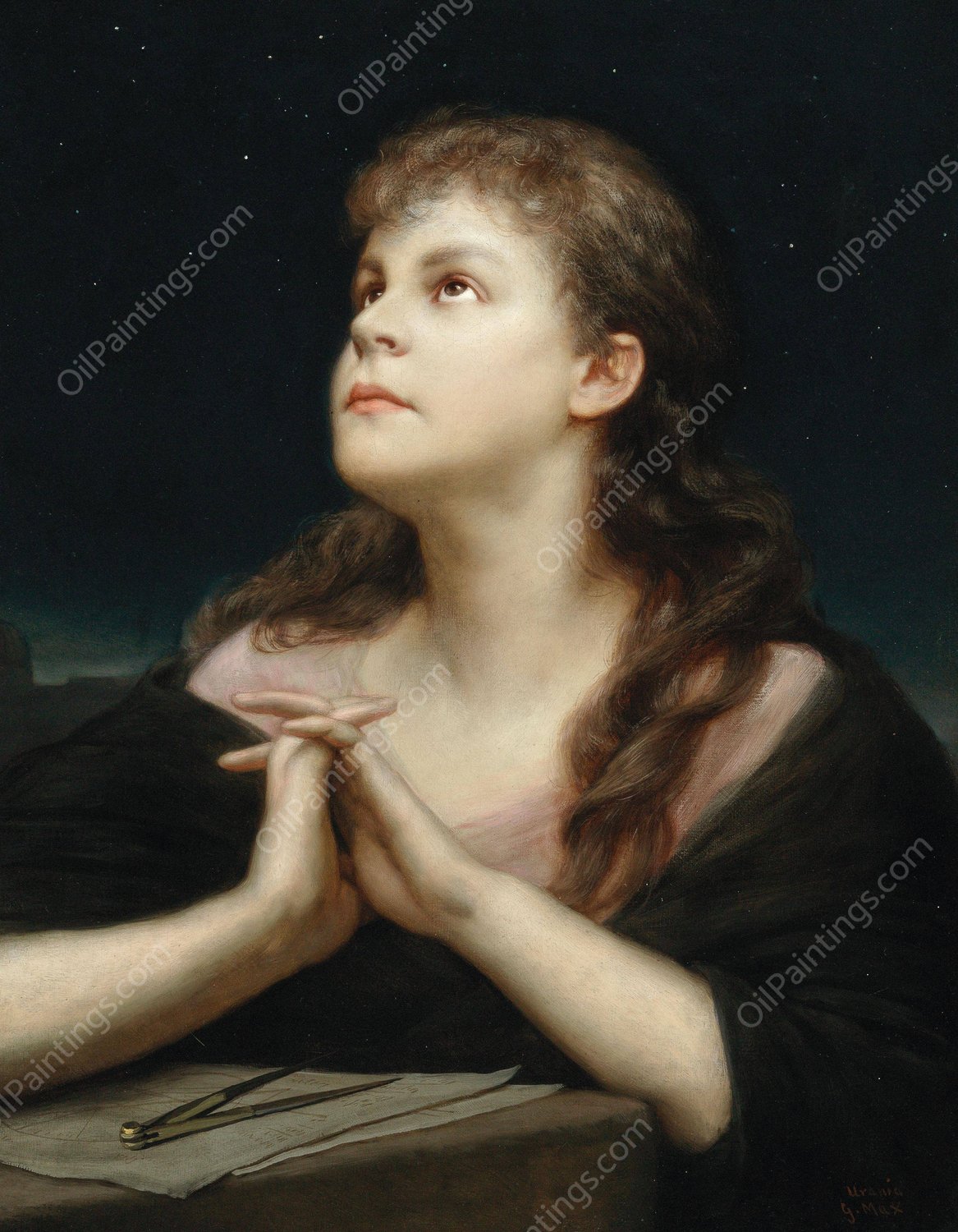 Urania by Gabriel Von Max - Hand-Painted Oil Painting Reproduction