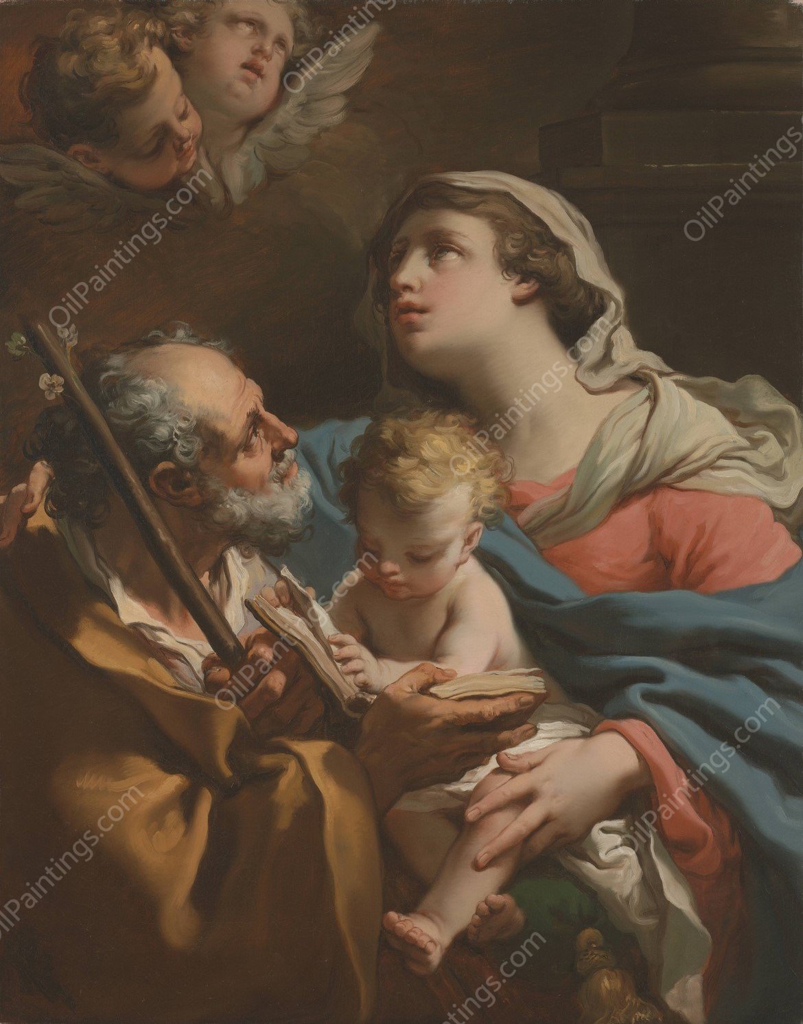 The Holy Family  by Gaetano Gandolfi - Hand-Painted Oil Painting Reproduction