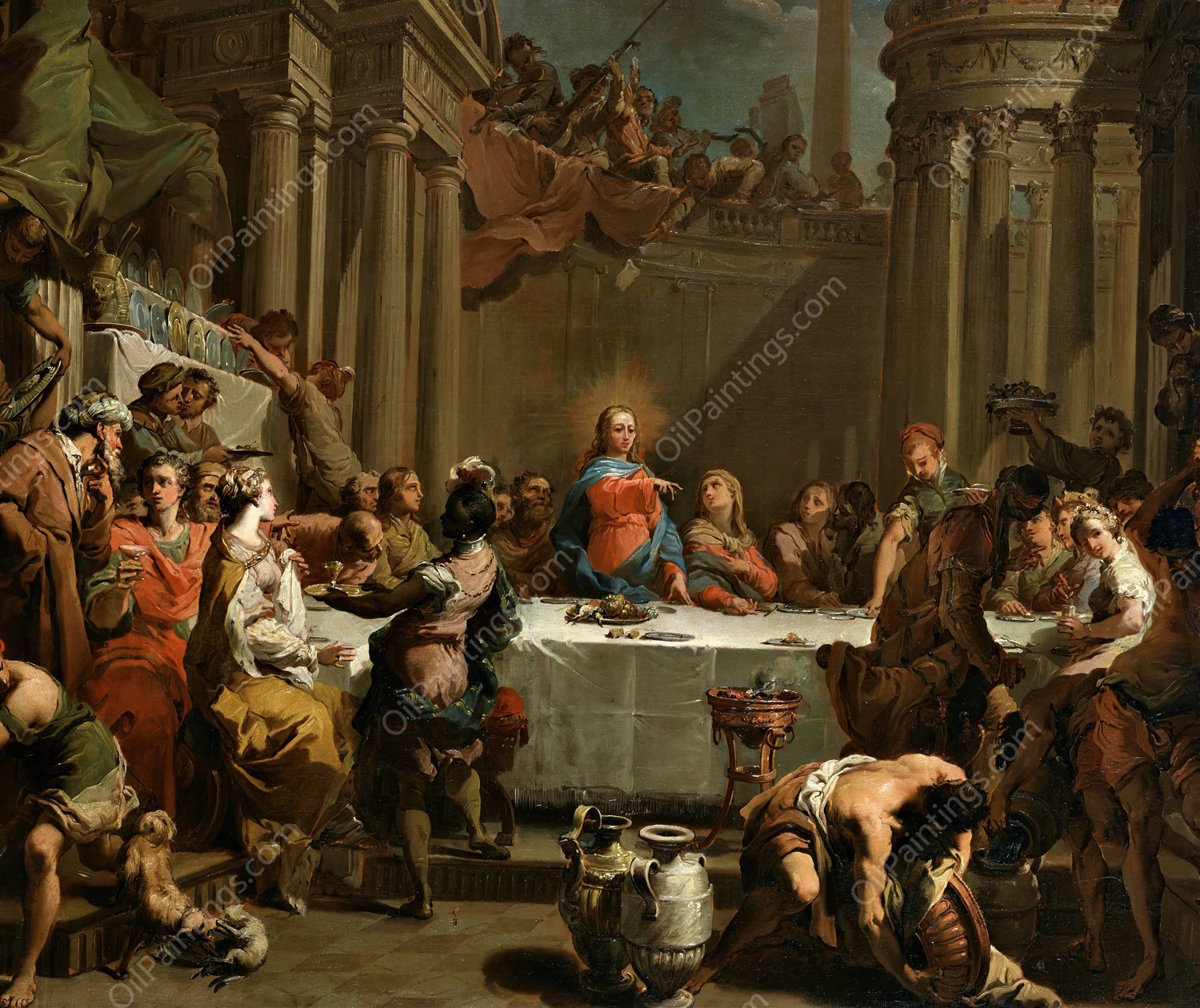 The Marriage At Cana  by Gaetano Gandolfi - Hand-Painted Oil Painting Reproduction