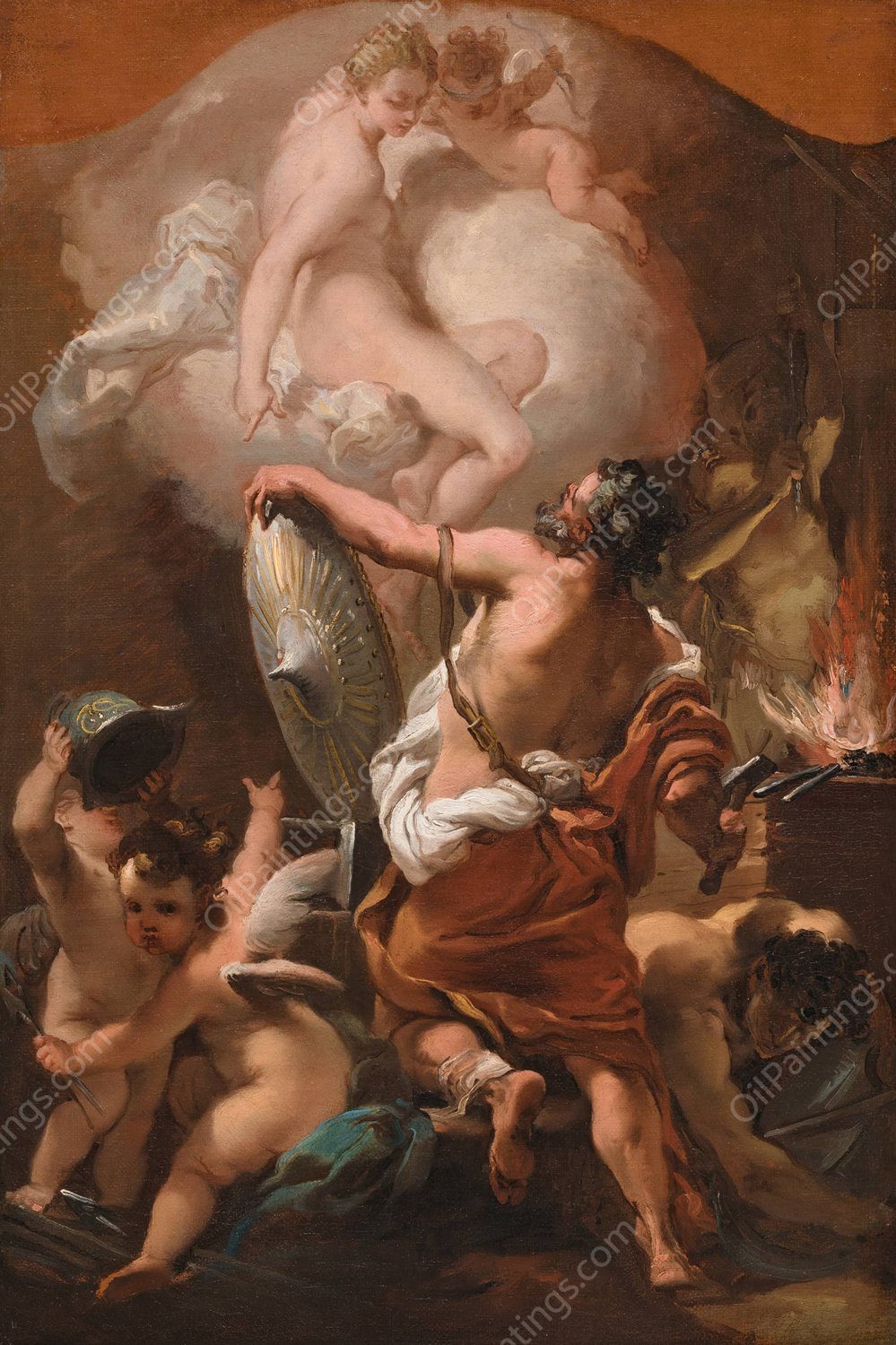 Venus Ordering Armor for Aeneas at Vulcan's Forge  by Gaetano Gandolfi - Hand-Painted Oil Painting Reproduction