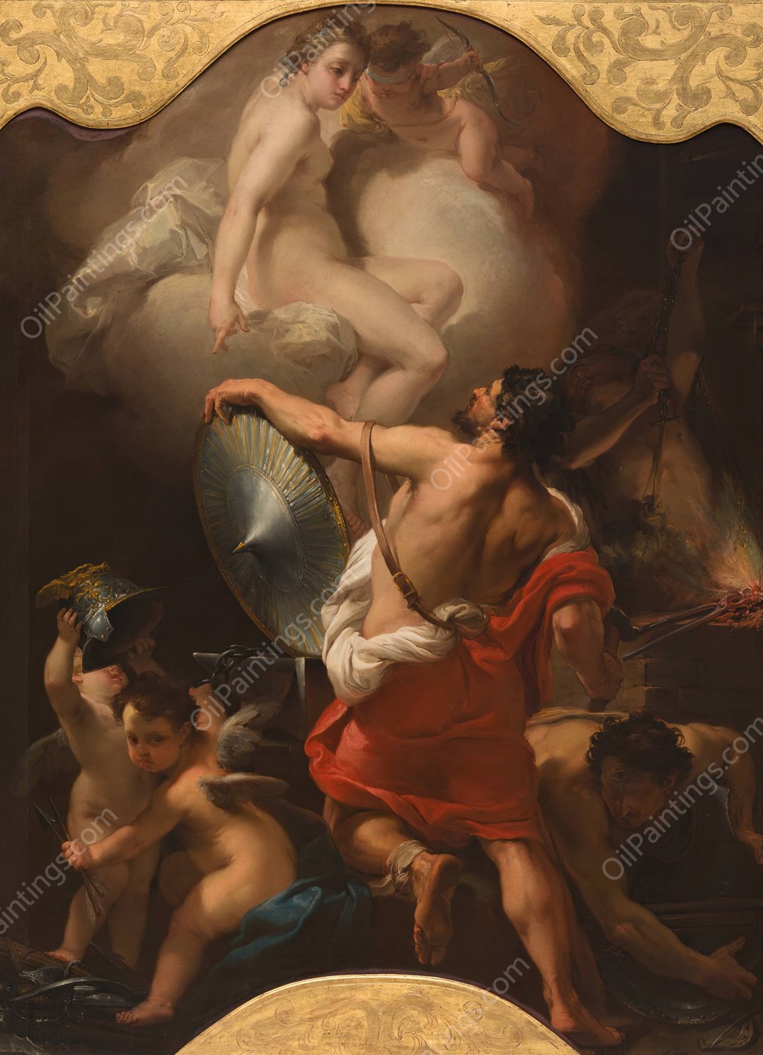 Venus Ordering Armor for Aeneas at Vulcan's Forge  by Gaetano Gandolfi - Hand-Painted Oil Painting Reproduction