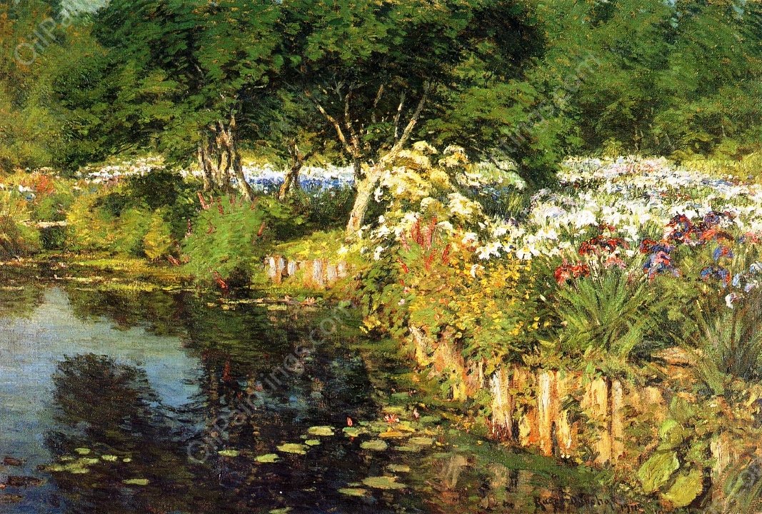 Woodhouse Water Garden by Gaines Ruger Donoho - Hand-Painted Oil Painting Reproduction