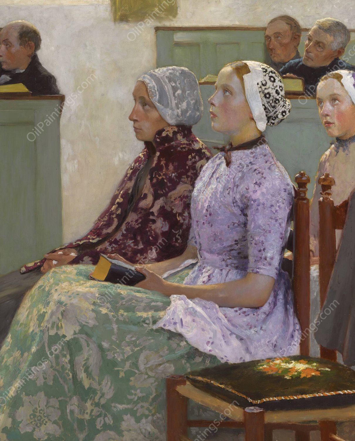 Sunday Mass by Gari Melchers - Hand-Painted Oil Painting Reproduction