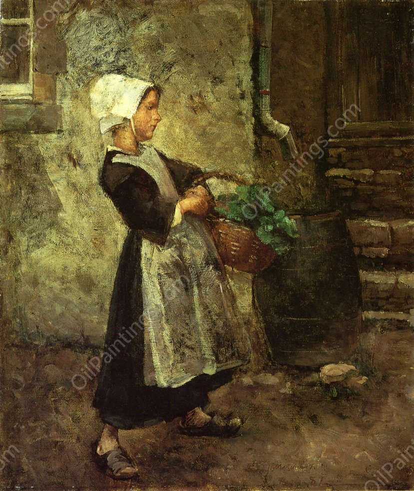 The Vegetable Girl by Gari Melchers - Hand-Painted Oil Painting Reproduction