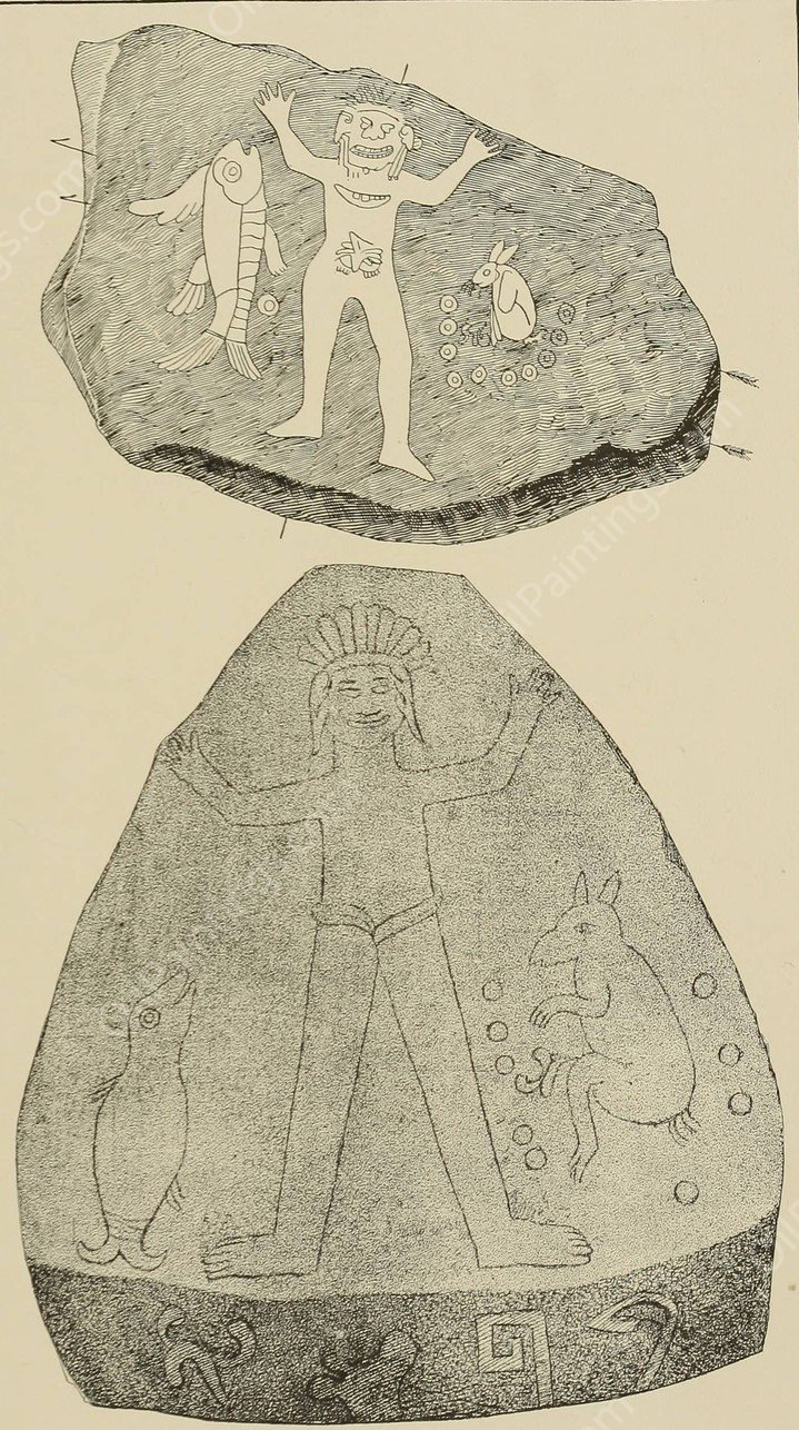 The Stone of the giants, Mexico  by Garrick Mallery - Hand-Painted Oil Painting Reproduction