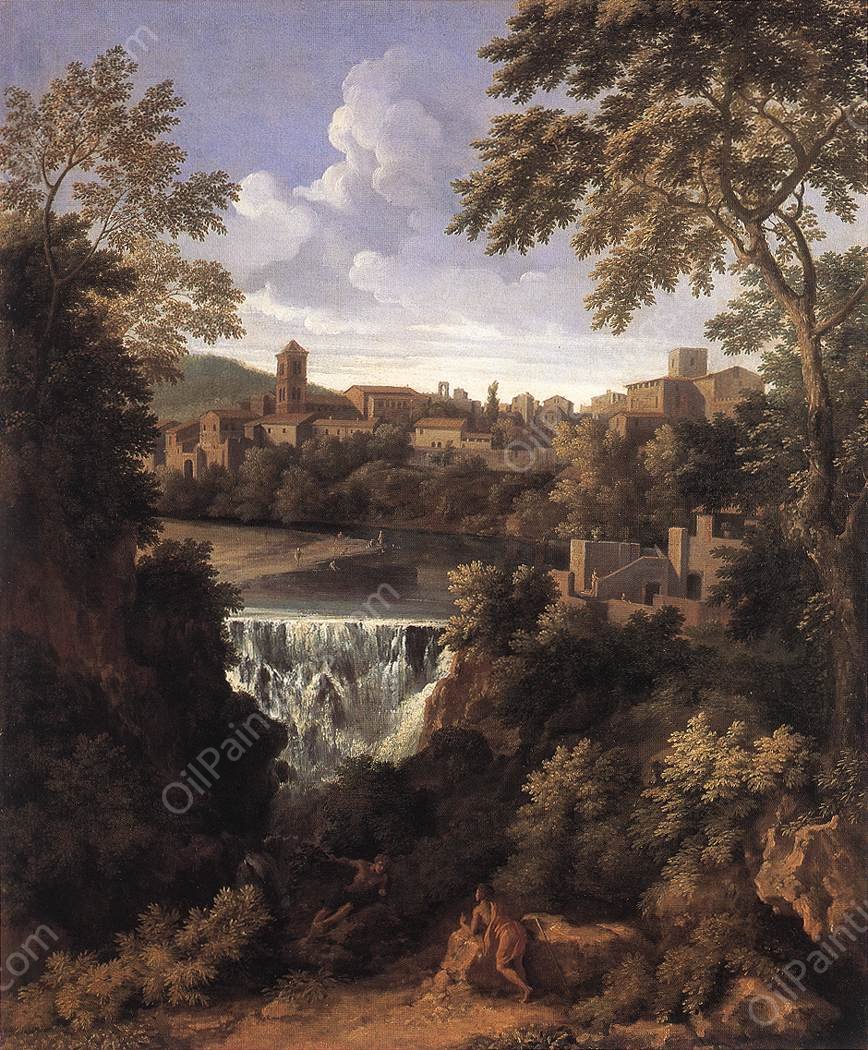 The Falls of Tivoli by Gaspard Dughet - Hand-Painted Oil Painting Reproduction