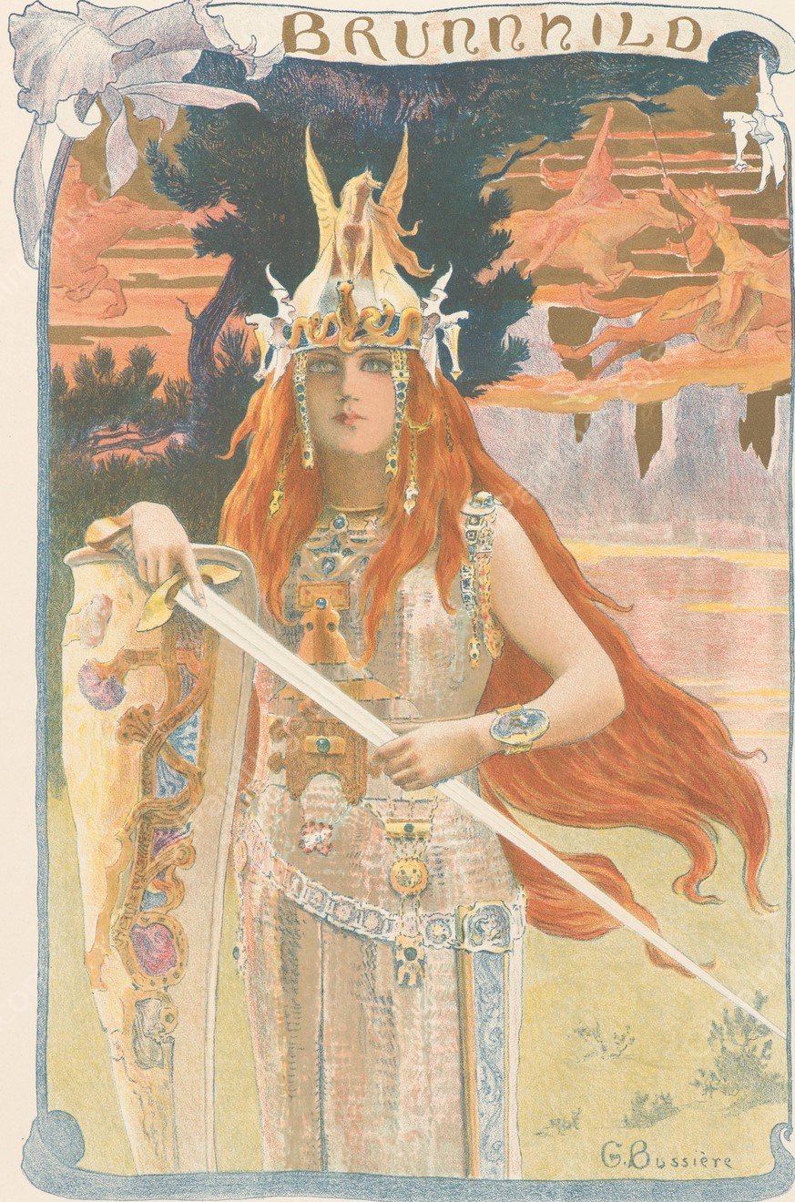 Brunhilde  by Gaston Bussiere - Hand-Painted Oil Painting Reproduction