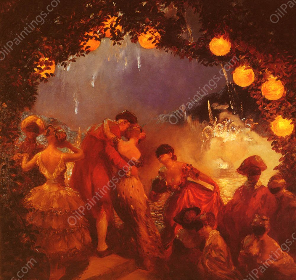 L'Intrigue Nocturne by Gaston De Latouche - Hand-Painted Oil Painting Reproduction
