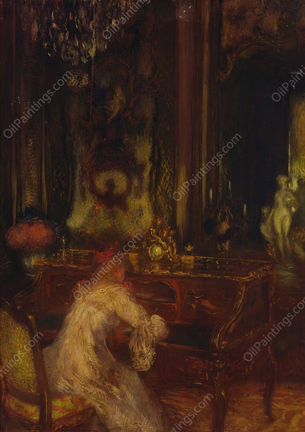 La Lettre by Gaston La Touche - Hand-Painted Oil Painting Reproduction