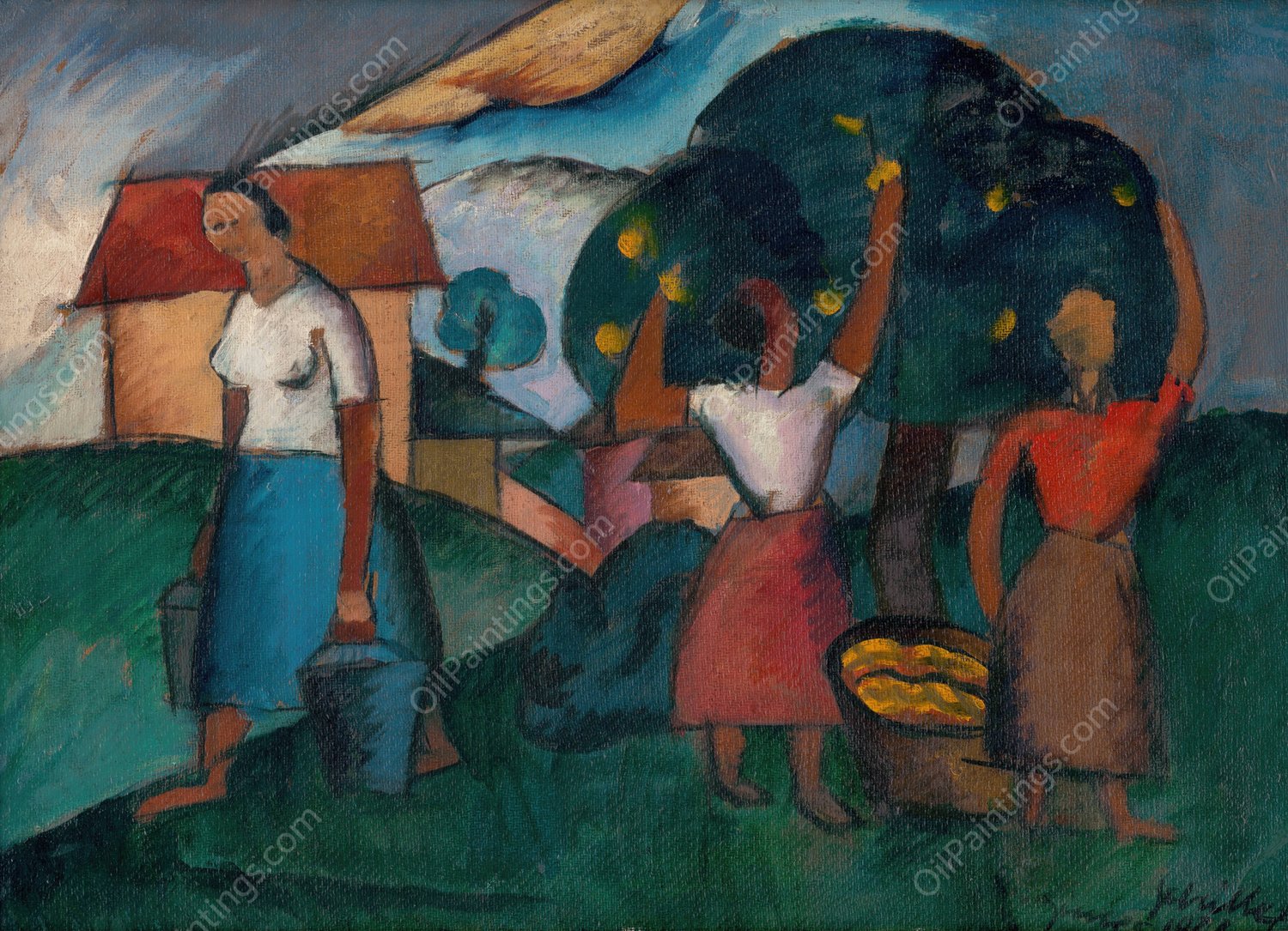 Oberacka  by Gejza Schiller - Hand-Painted Oil Painting Reproduction