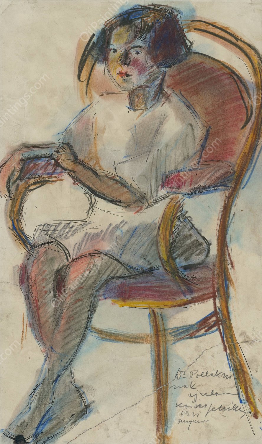 Studia detskej postavy  by Gejza Schiller - Hand-Painted Oil Painting Reproduction