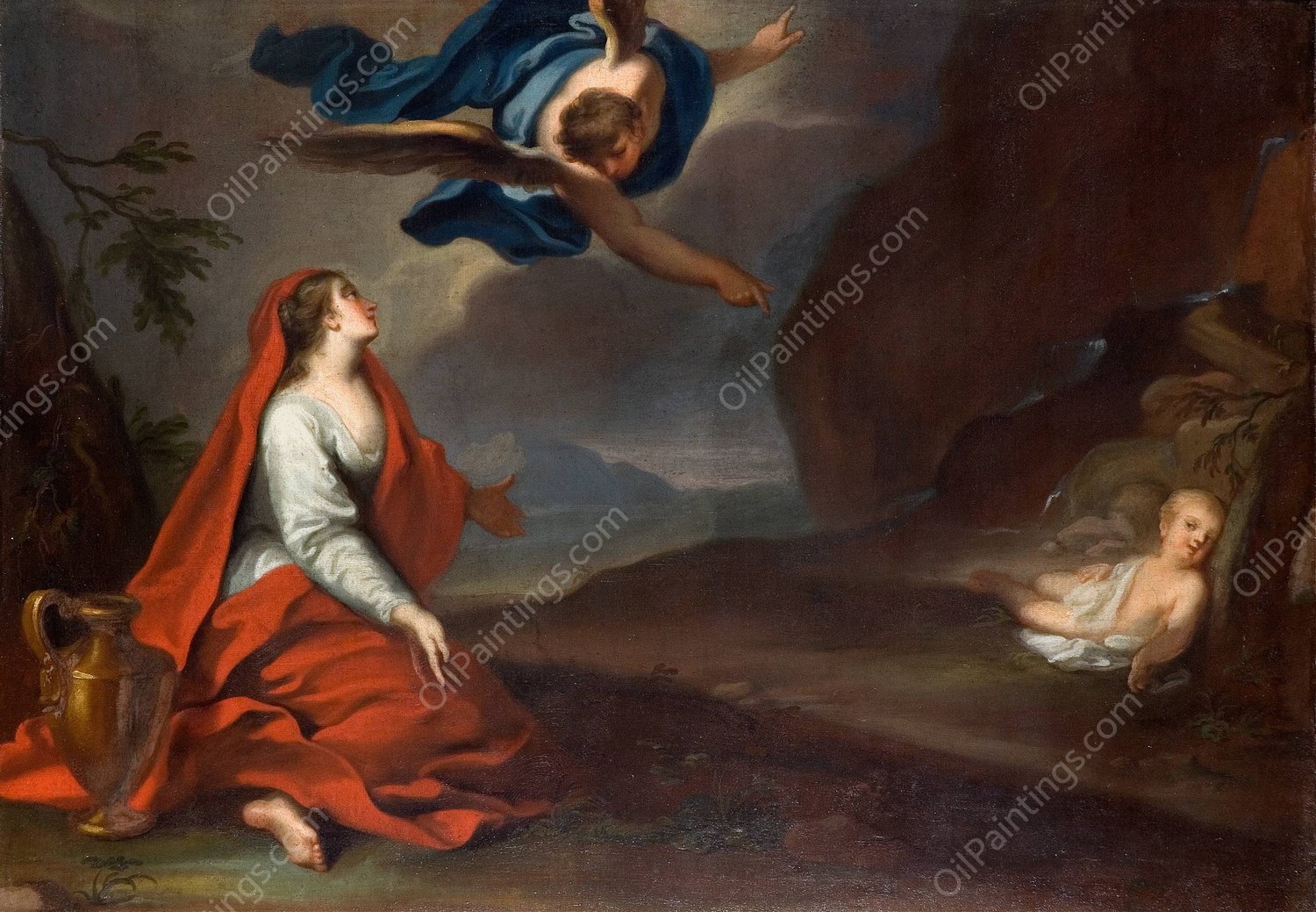 Hagar  by Georg Engelhard Schroder - Hand-Painted Oil Painting Reproduction