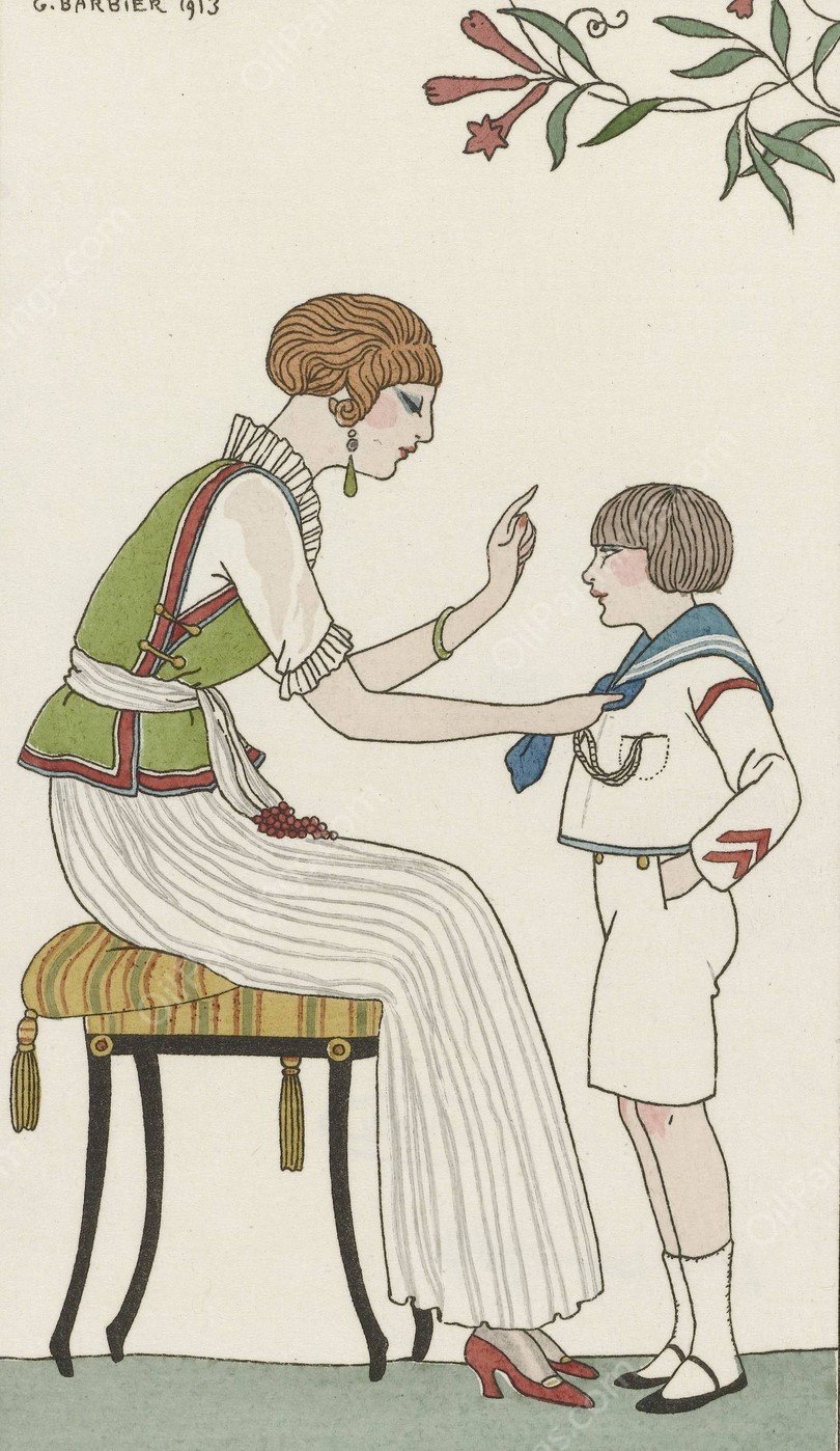 Blouse japonais  by George Barbier - Hand-Painted Oil Painting Reproduction