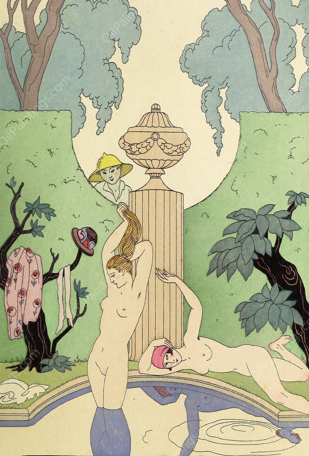 Falbalas et fanfreluches, La Luxure  by George Barbier - Hand-Painted Oil Painting Reproduction