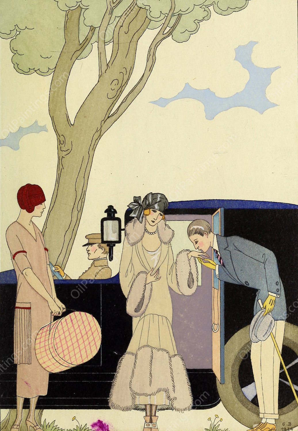 Falbalas et fanfreluches, L'Ensie  by George Barbier - Hand-Painted Oil Painting Reproduction