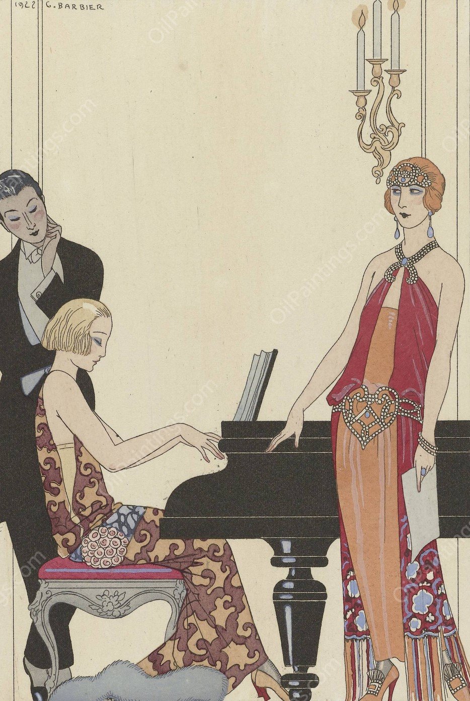 Incantation  by George Barbier - Hand-Painted Oil Painting Reproduction