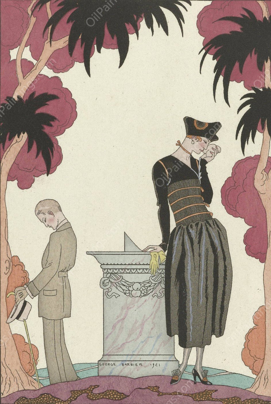 Le Cadran Solaire  by George Barbier - Hand-Painted Oil Painting Reproduction