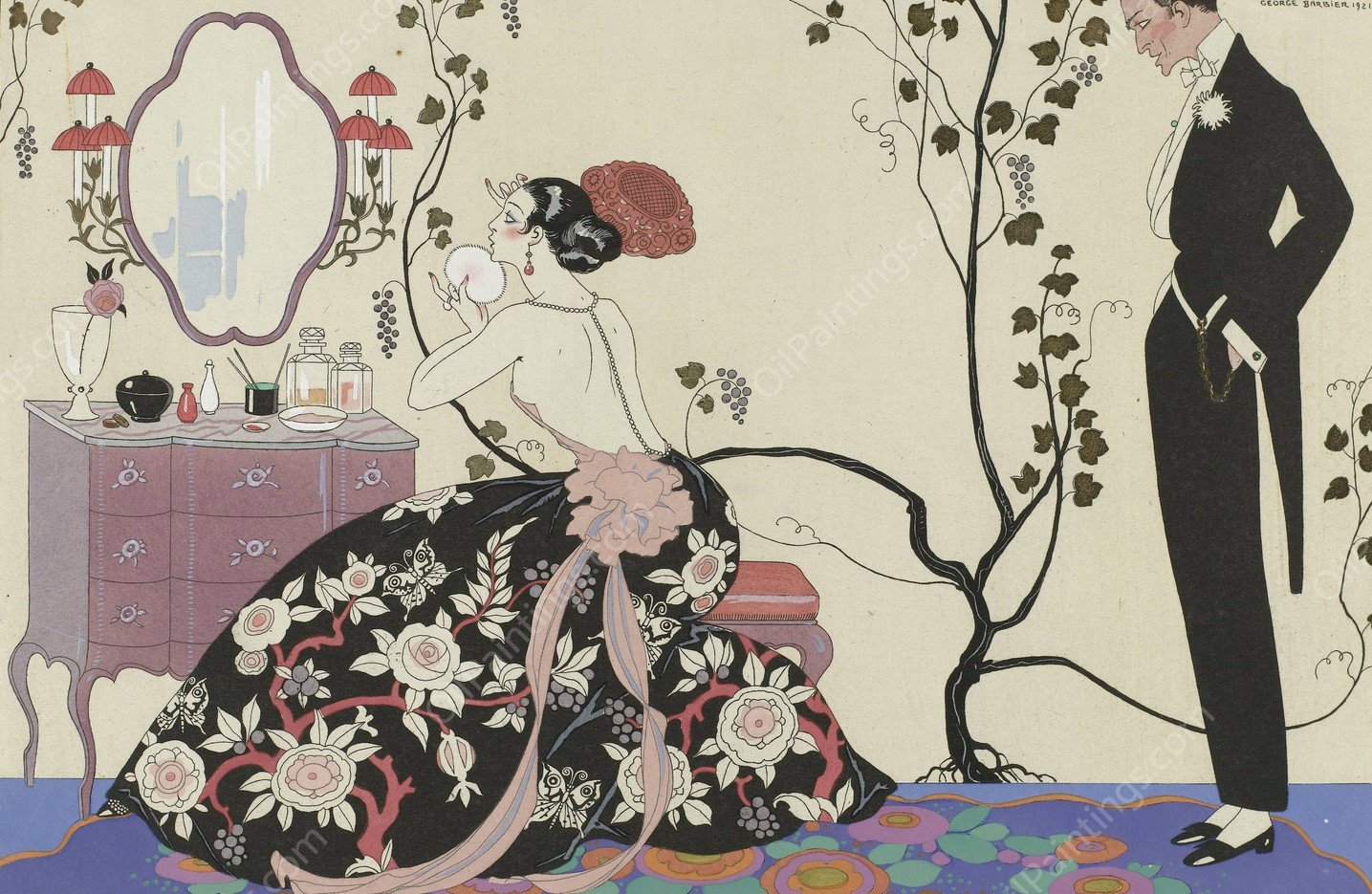 Le Grand Decolletage  by George Barbier - Hand-Painted Oil Painting Reproduction