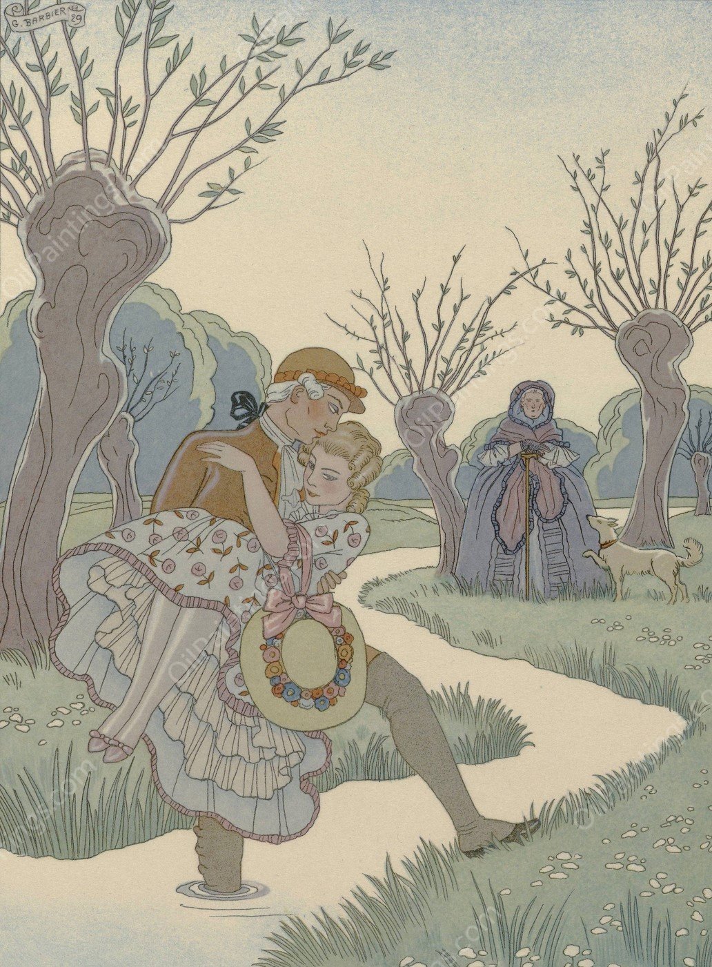 Les Liaisons Dangereuses  by George Barbier - Hand-Painted Oil Painting Reproduction