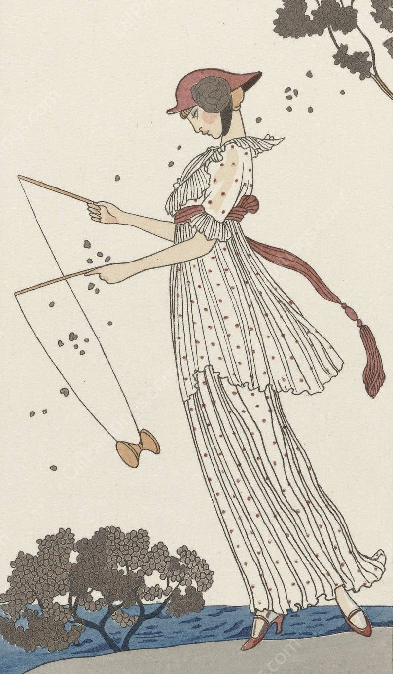 Robe de linon imprime  by George Barbier - Hand-Painted Oil Painting Reproduction