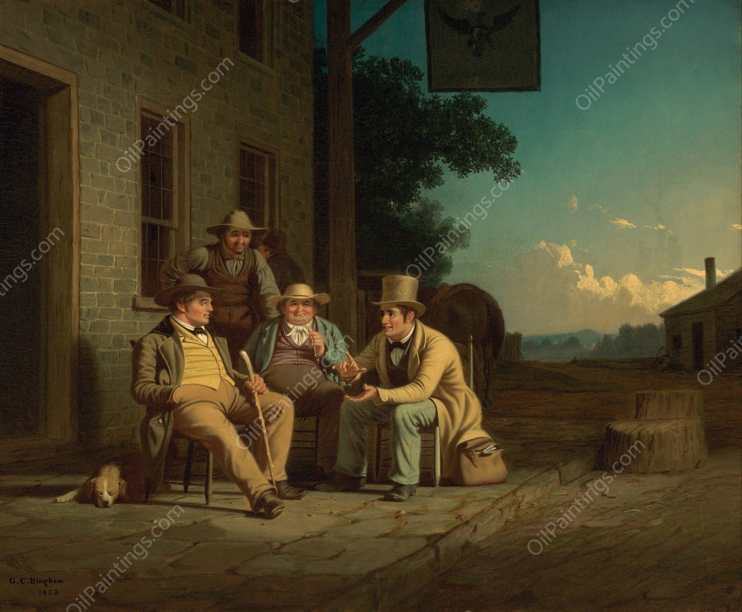Canvassing for a Vote by George Caleb Bingham - Hand-Painted Oil Painting Reproduction