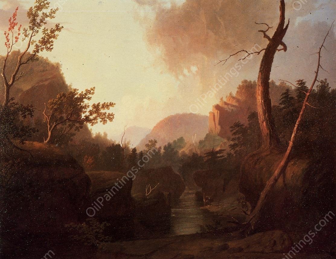 Deer in Landscape by George Caleb Bingham - Hand-Painted Oil Painting Reproduction