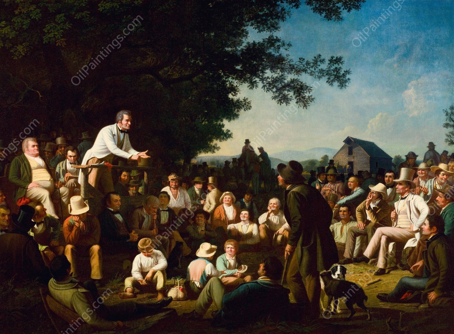 Stump Speaking  by George Caleb Bingham - Hand-Painted Oil Painting Reproduction