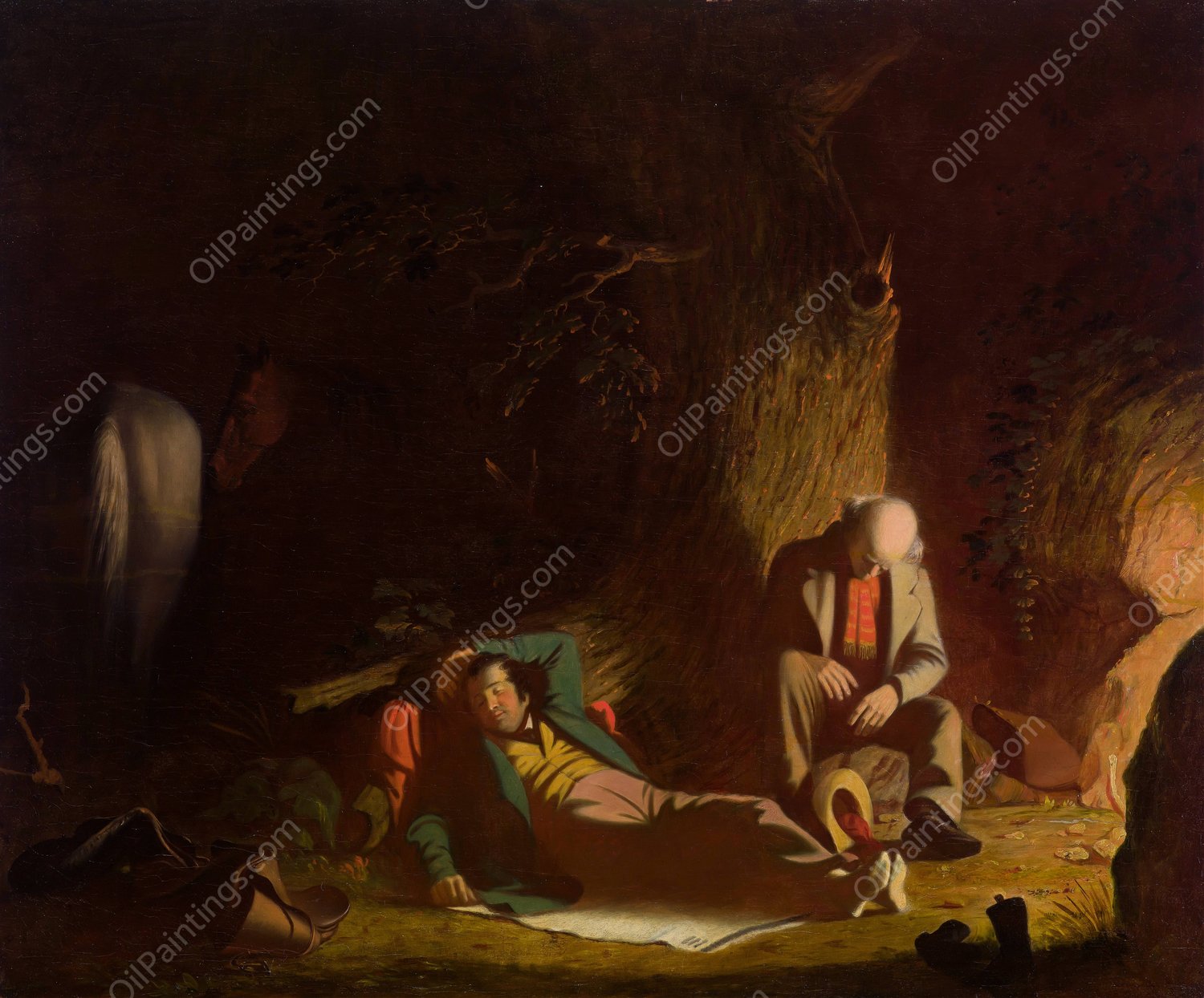 The Belated Wayfarers  by George Caleb Bingham - Hand-Painted Oil Painting Reproduction